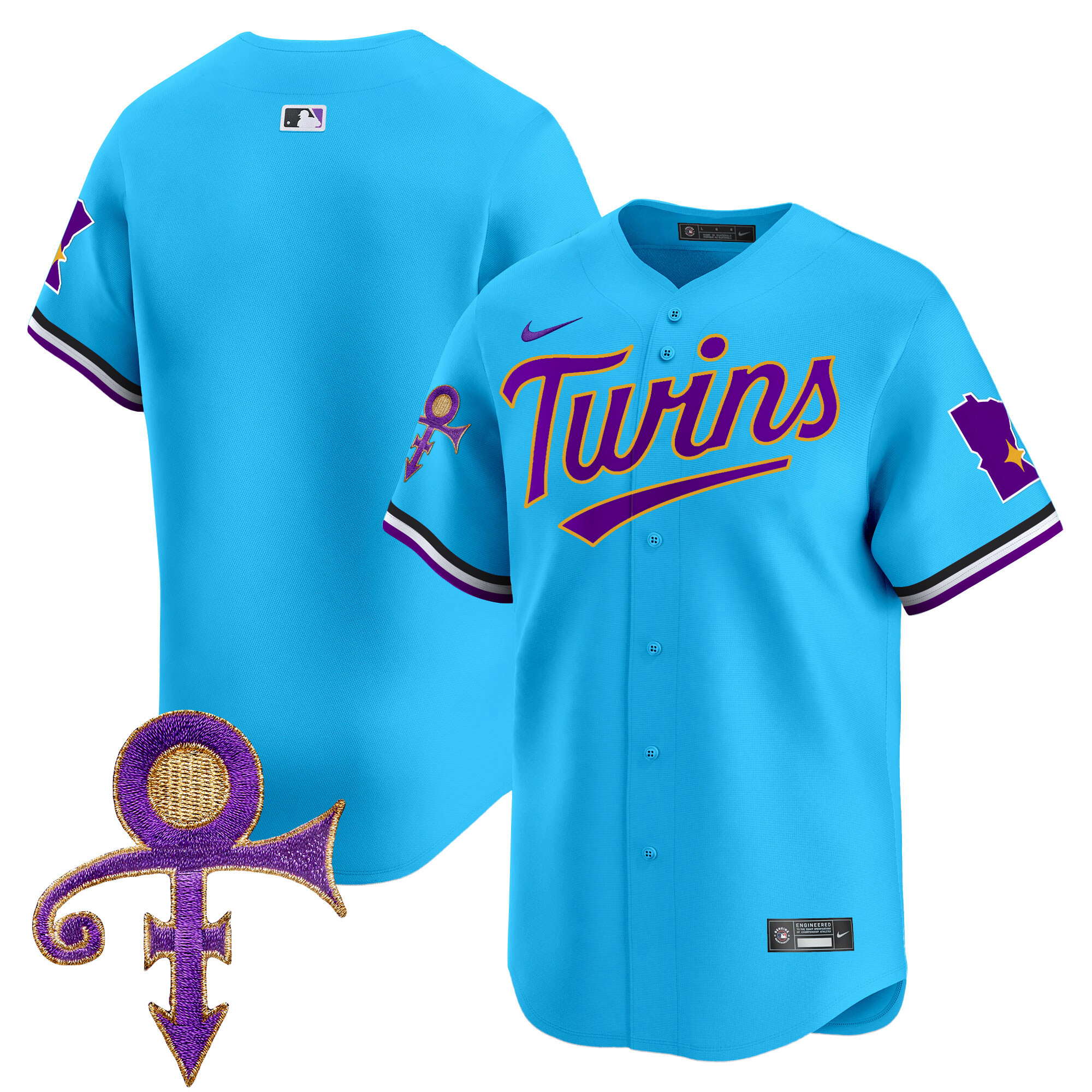 Men's Minnesota Twins Prince Patch Vapor Premier Limited Jersey V3 - All Stitched