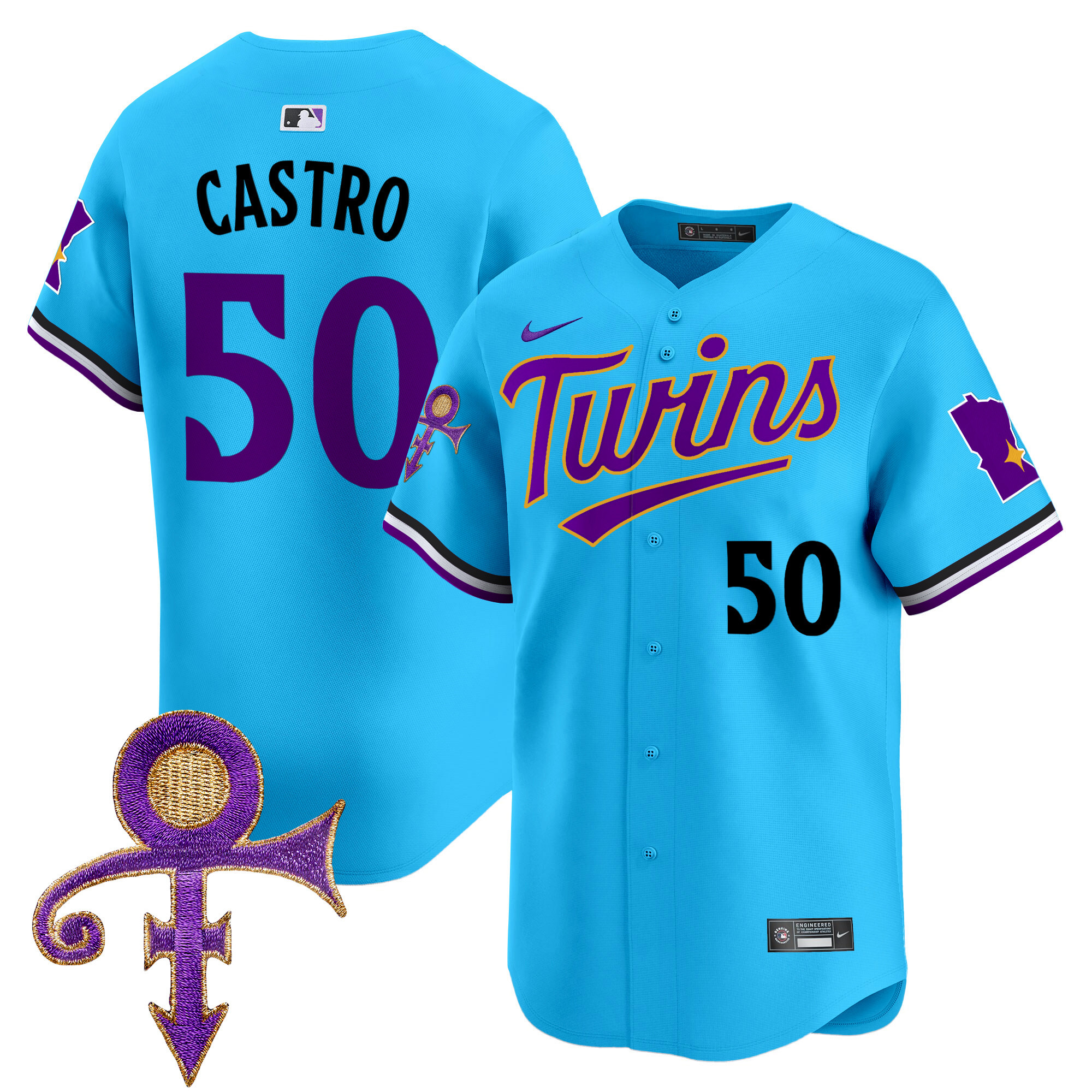 Men's Minnesota Twins Prince Patch Vapor Premier Limited Jersey V3 - All Stitched