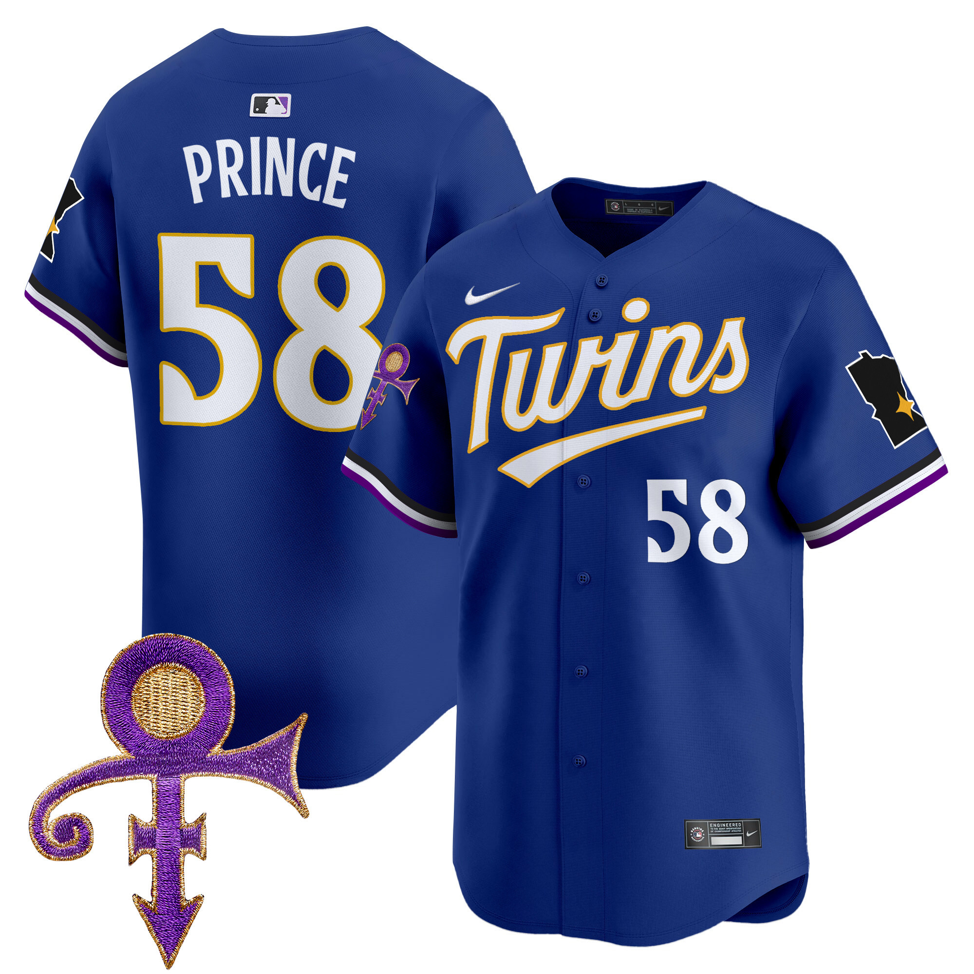 Men's Minnesota Twins Prince Patch Vapor Premier Limited Jersey V3 - All Stitched