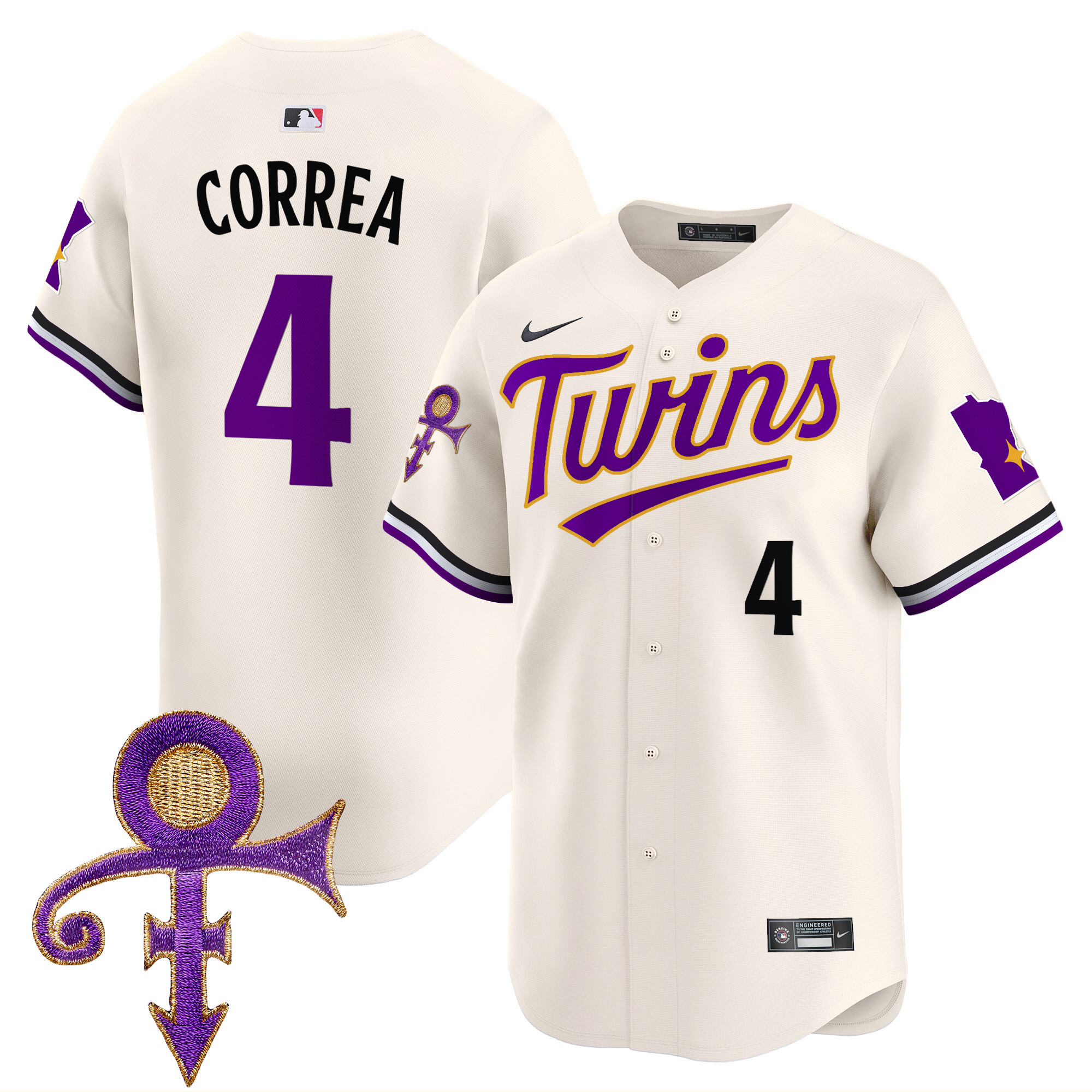 Men's Minnesota Twins Prince Patch Vapor Premier Limited Jersey V3 - All Stitched