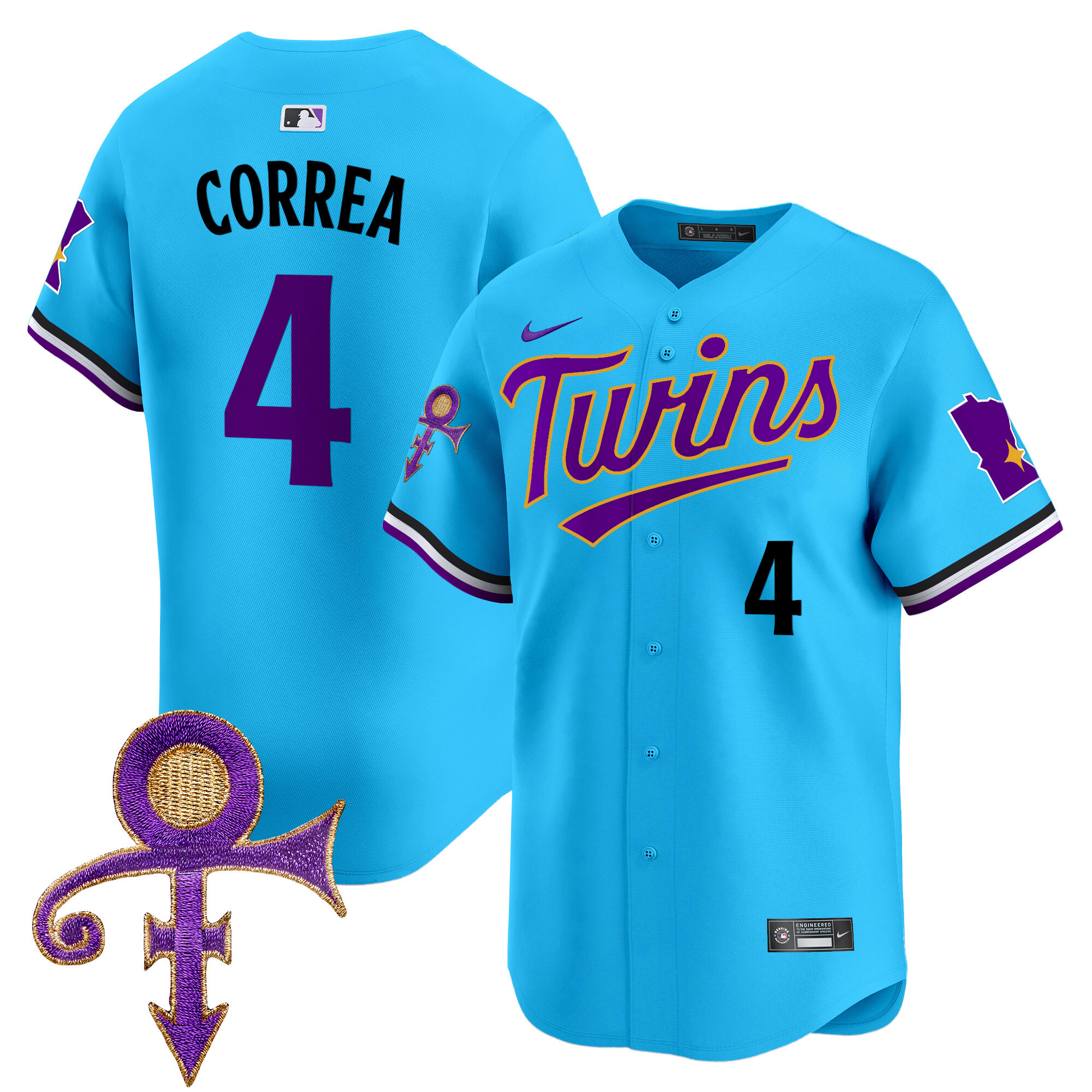 Men's Minnesota Twins Prince Patch Vapor Premier Limited Jersey V3 - All Stitched