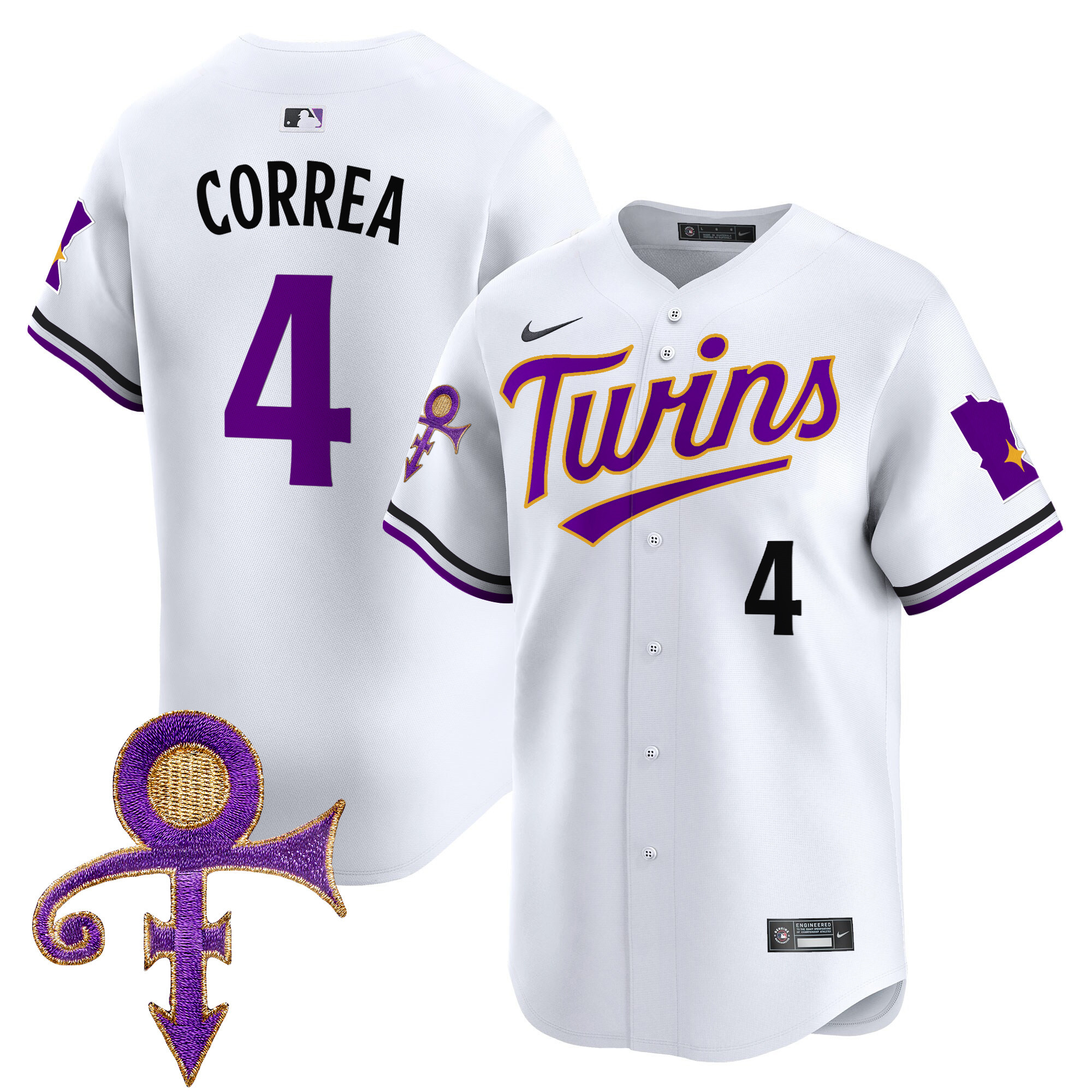 Men's Minnesota Twins Prince Patch Vapor Premier Limited Jersey V3 - All Stitched