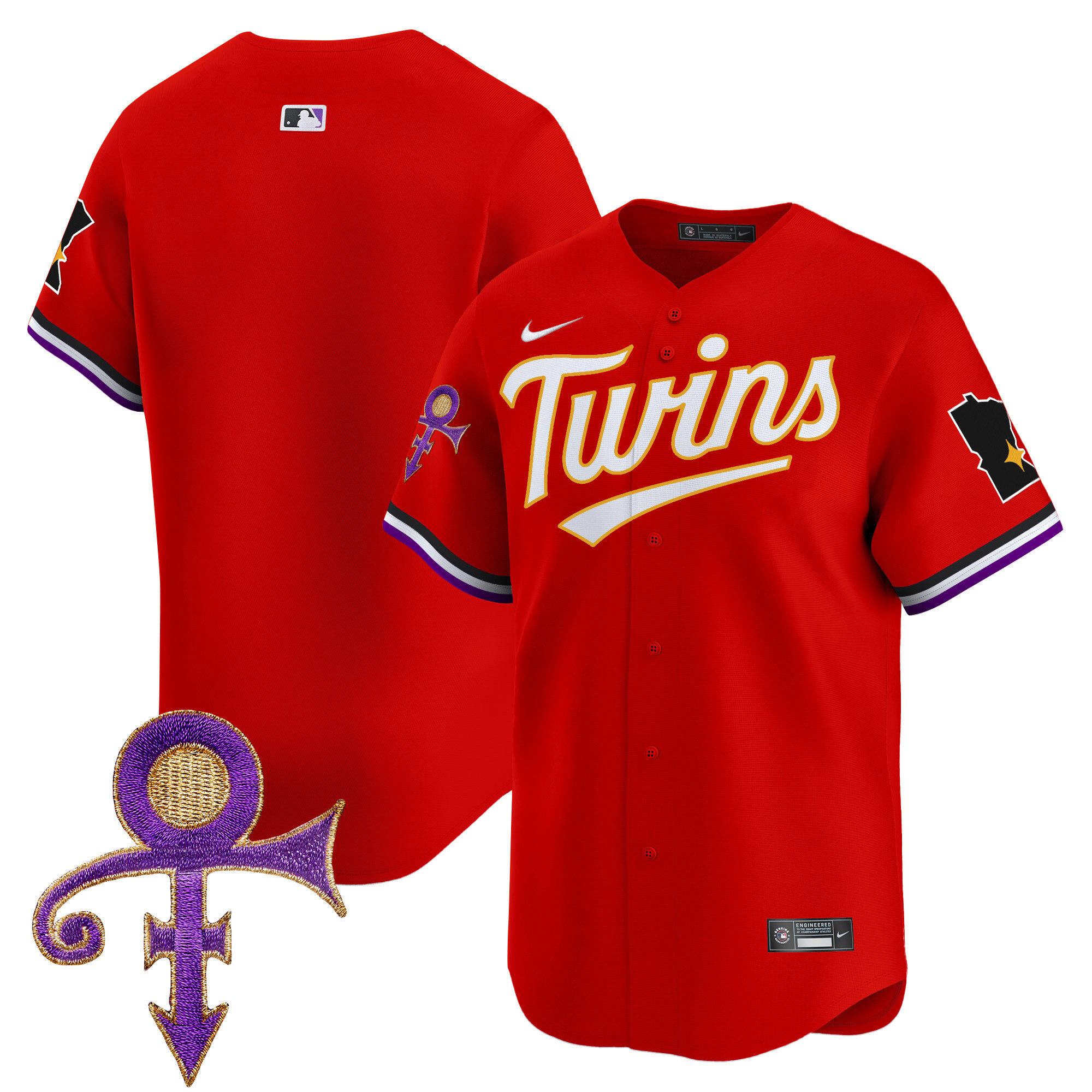 Men's Minnesota Twins Prince Patch Vapor Premier Limited Jersey V3 - All Stitched
