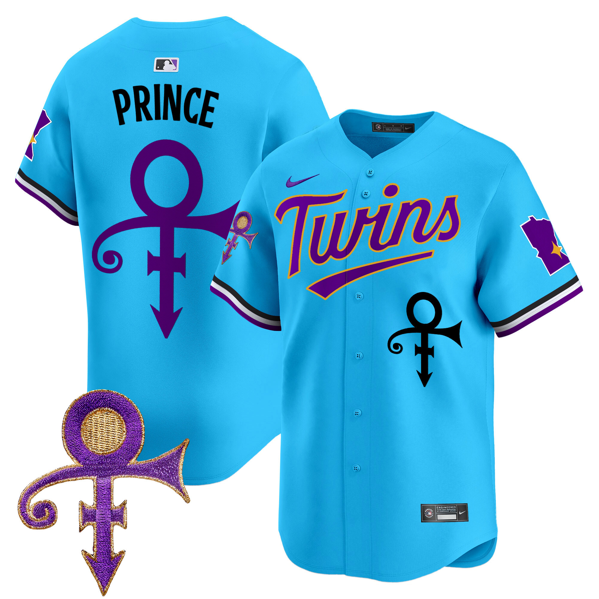 Men's Minnesota Twins Prince Patch Vapor Premier Limited Jersey V3 - All Stitched