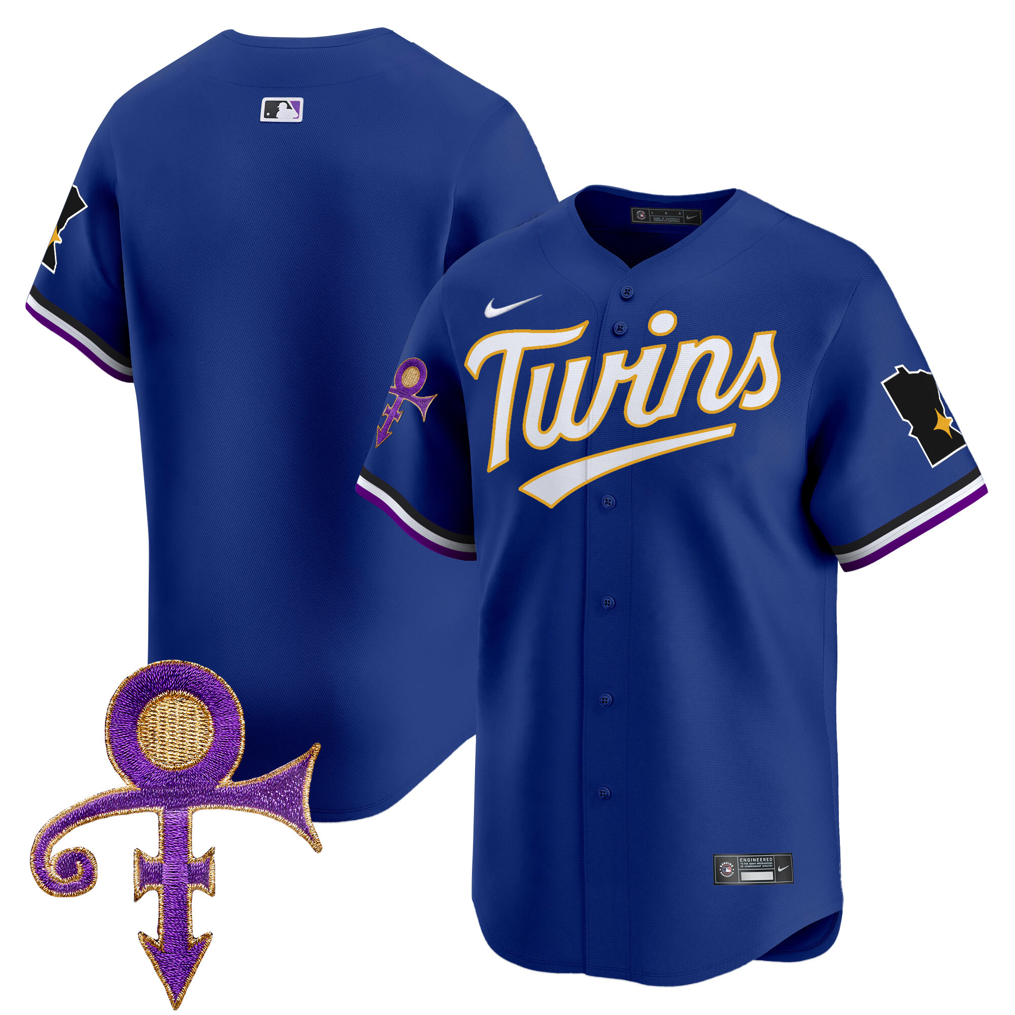 Men's Minnesota Twins Prince Patch Vapor Premier Limited Jersey V3 - All Stitched
