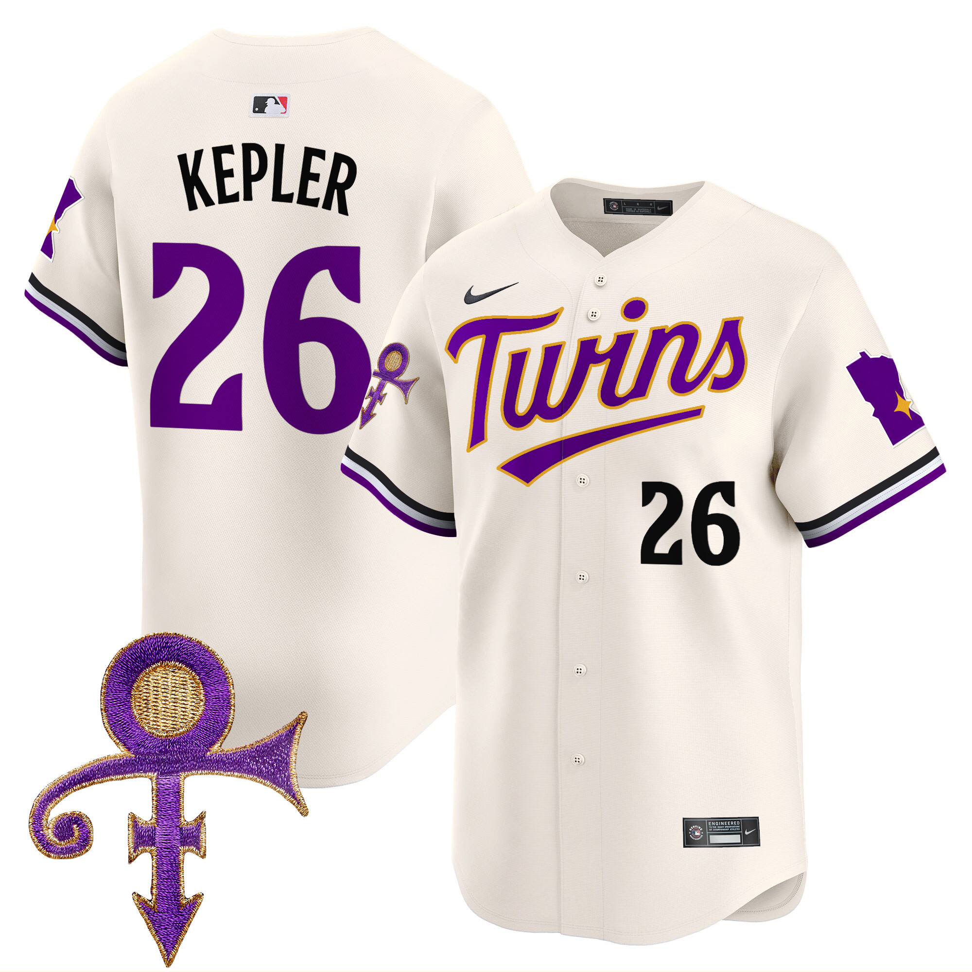 Men's Minnesota Twins Prince Patch Vapor Premier Limited Jersey V3 - All Stitched