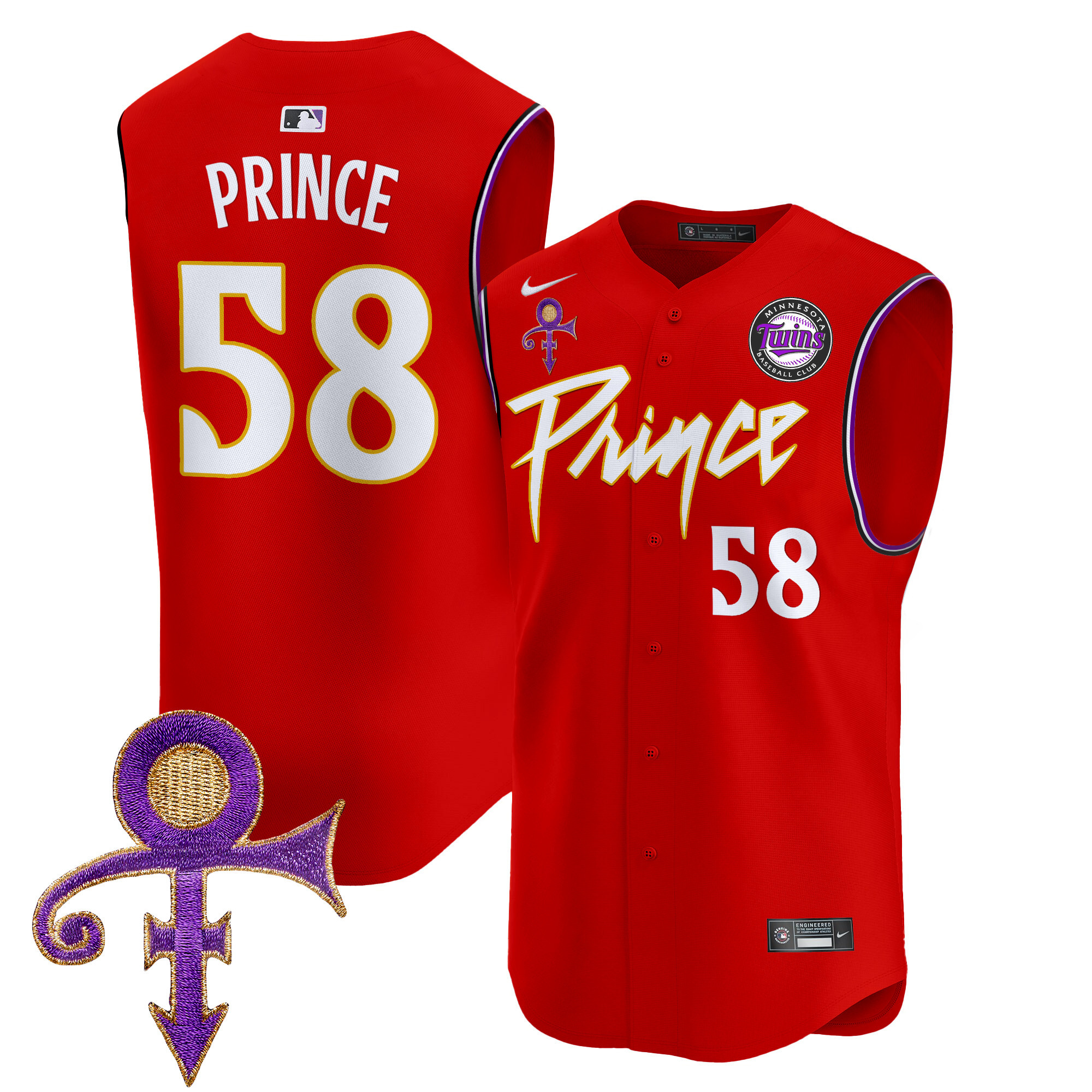 Men's Minnesota Twins Prince Patch Vapor Premier Sleeveless Jersey - All Stitched
