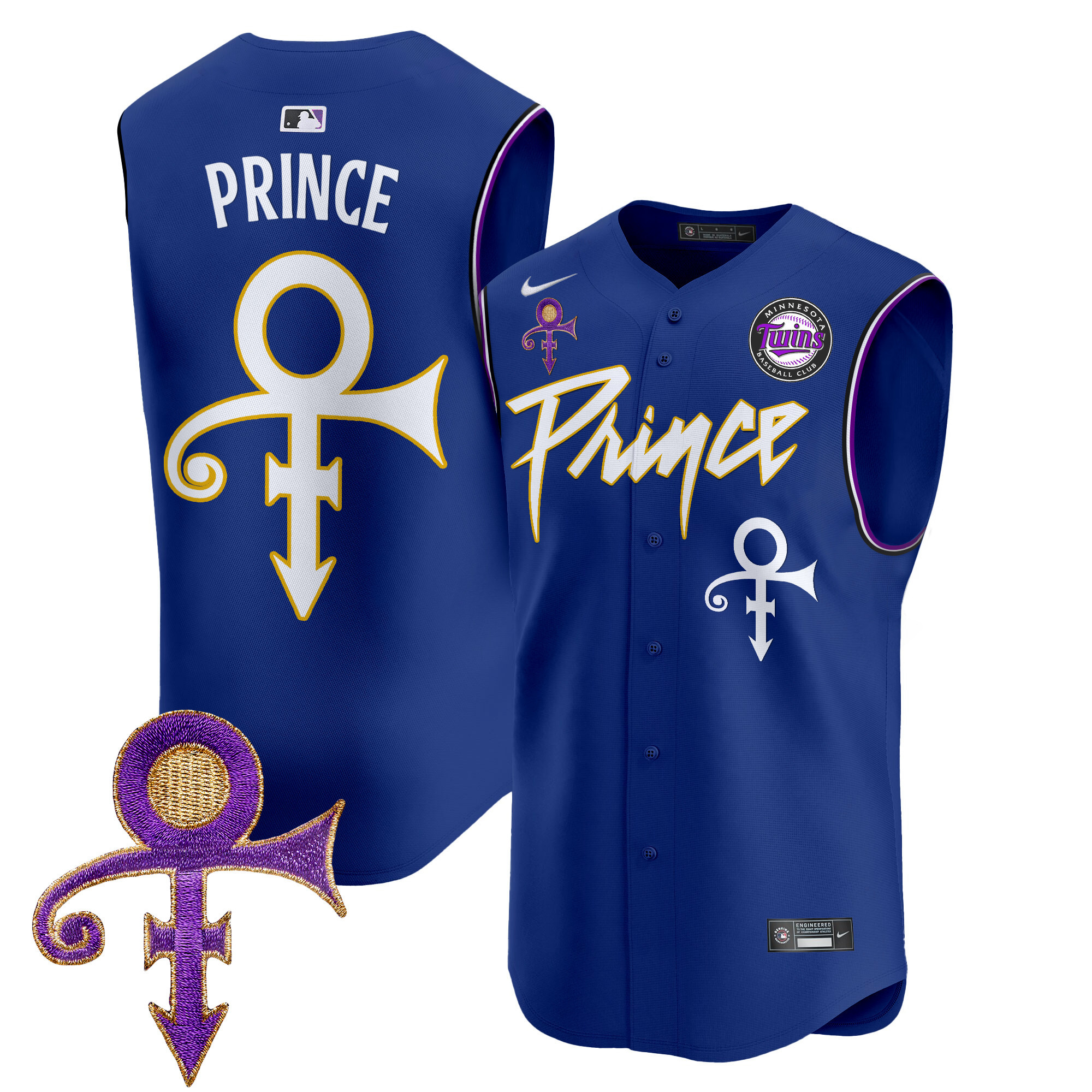 Men's Minnesota Twins Prince Patch Vapor Premier Sleeveless Jersey - All Stitched