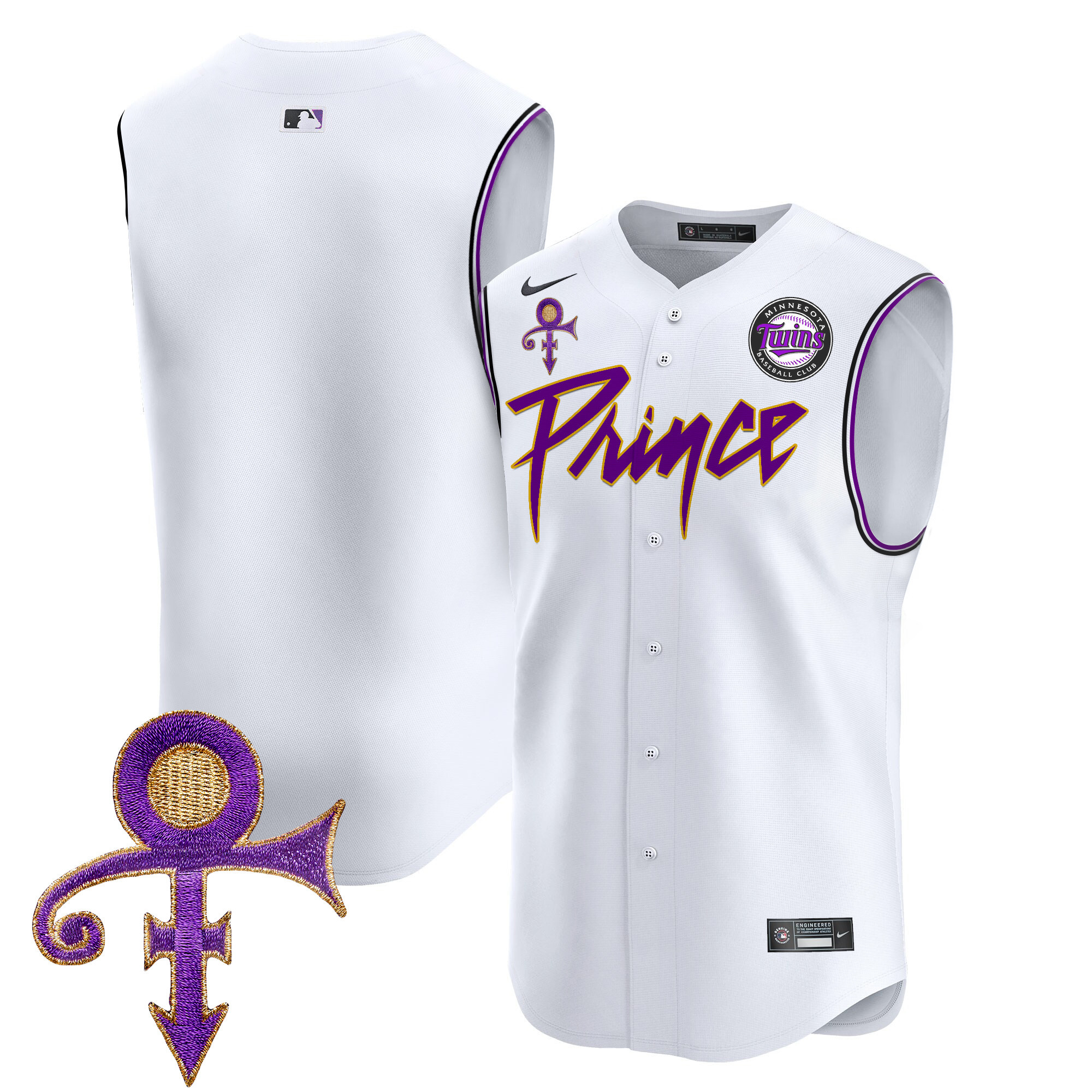 Men's Minnesota Twins Prince Patch Vapor Premier Sleeveless Jersey - All Stitched