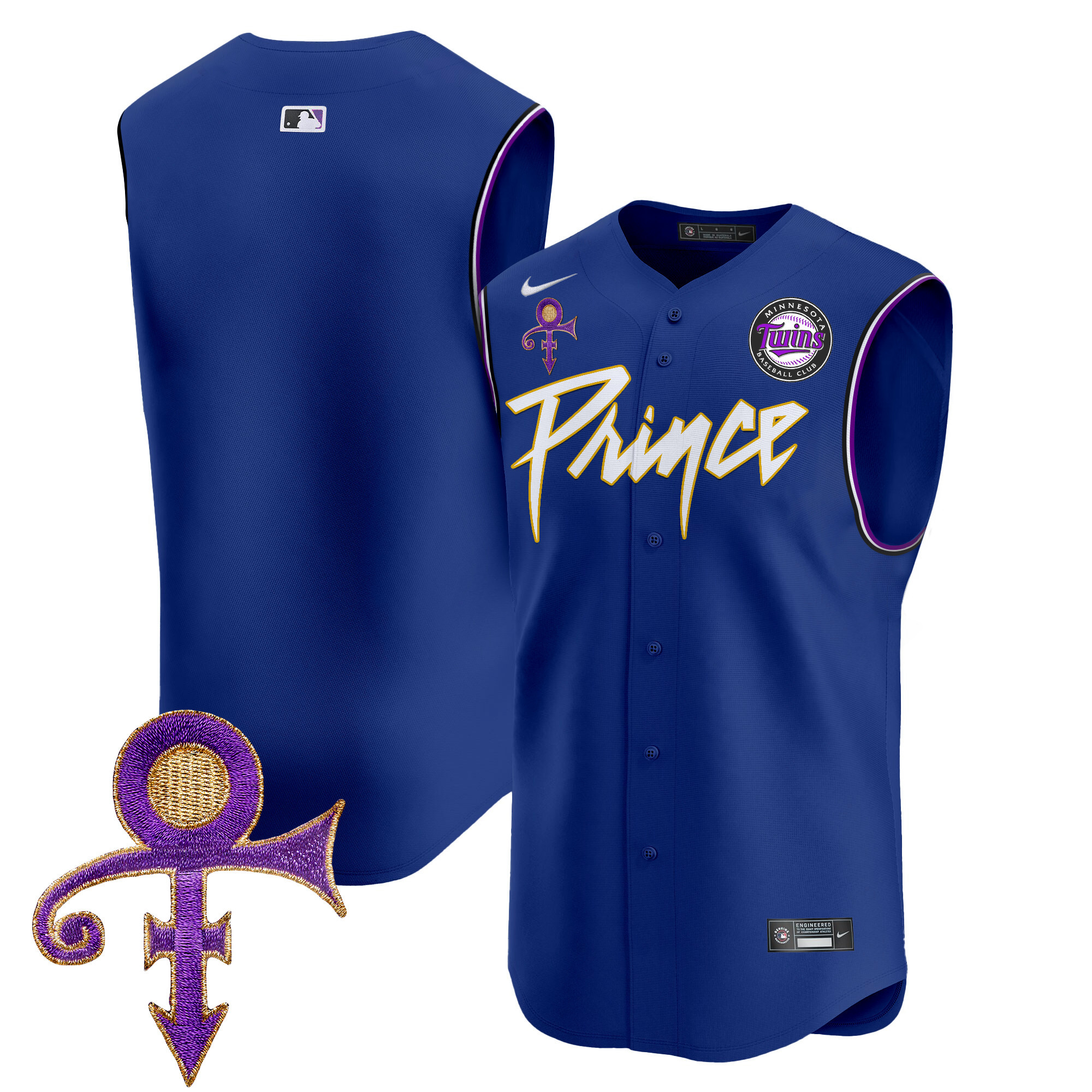 Men's Minnesota Twins Prince Patch Vapor Premier Sleeveless Jersey - All Stitched