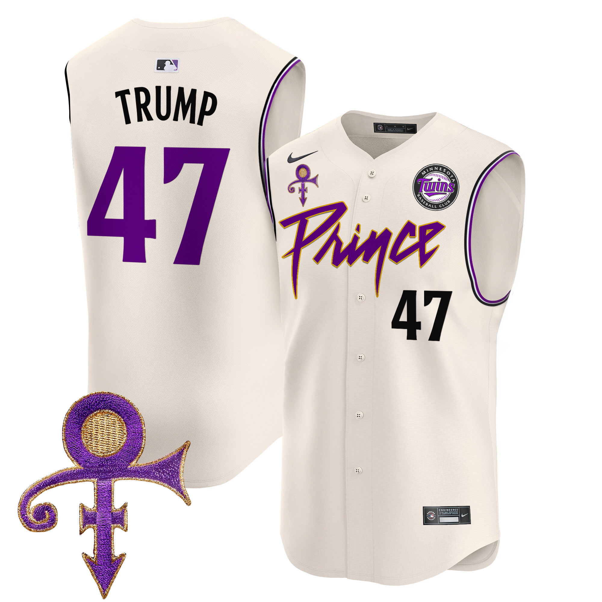 Men's Minnesota Twins Prince Patch Vapor Premier Sleeveless Jersey - All Stitched