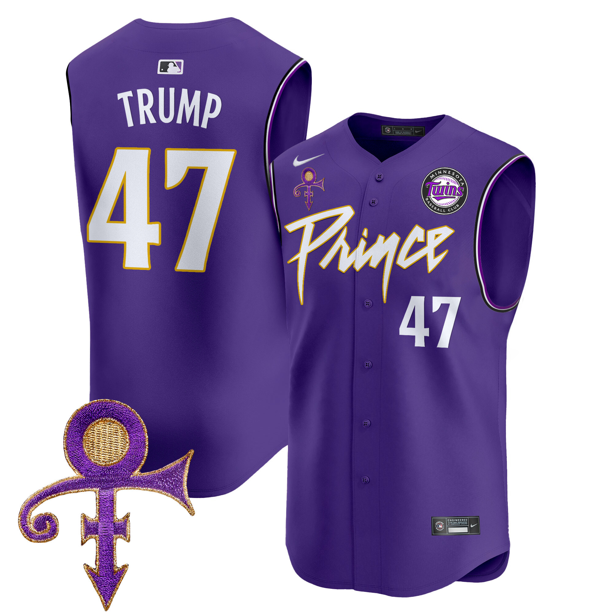 Men's Minnesota Twins Prince Patch Vapor Premier Sleeveless Jersey - All Stitched