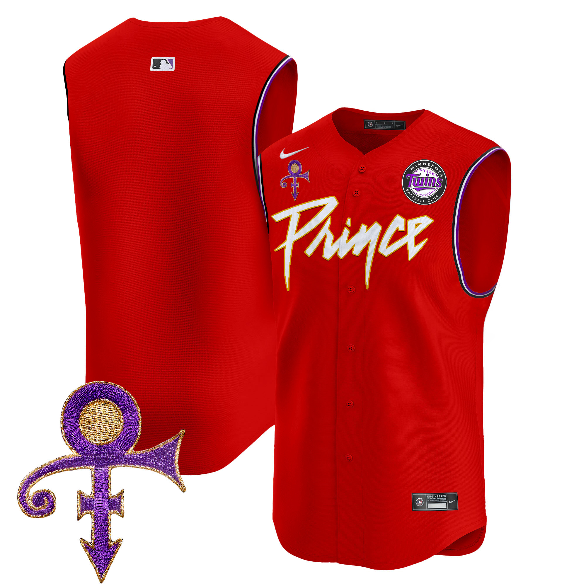 Men's Minnesota Twins Prince Patch Vapor Premier Sleeveless Jersey - All Stitched