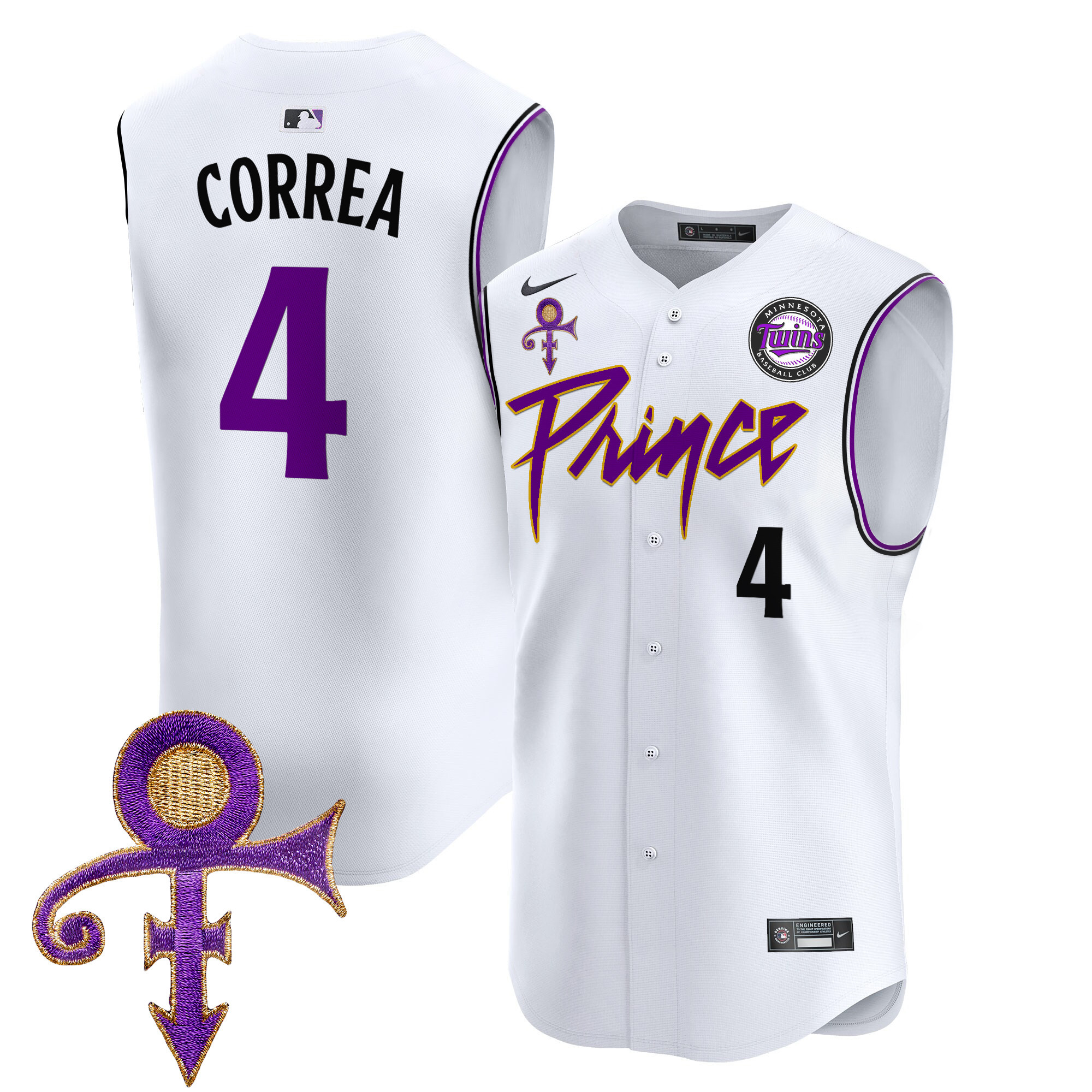 Men's Minnesota Twins Prince Patch Vapor Premier Sleeveless Jersey - All Stitched