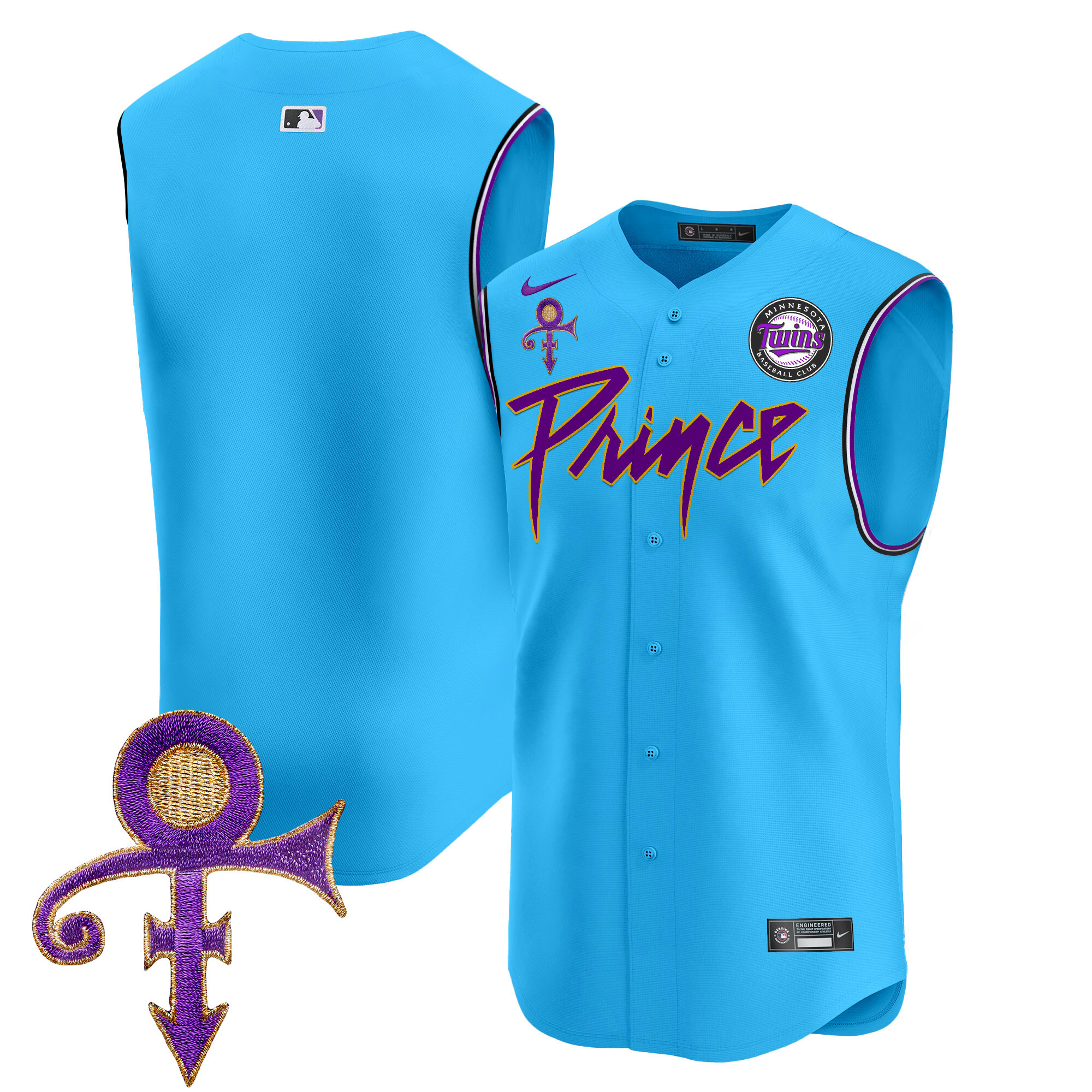 Men's Minnesota Twins Prince Patch Vapor Premier Sleeveless Jersey - All Stitched