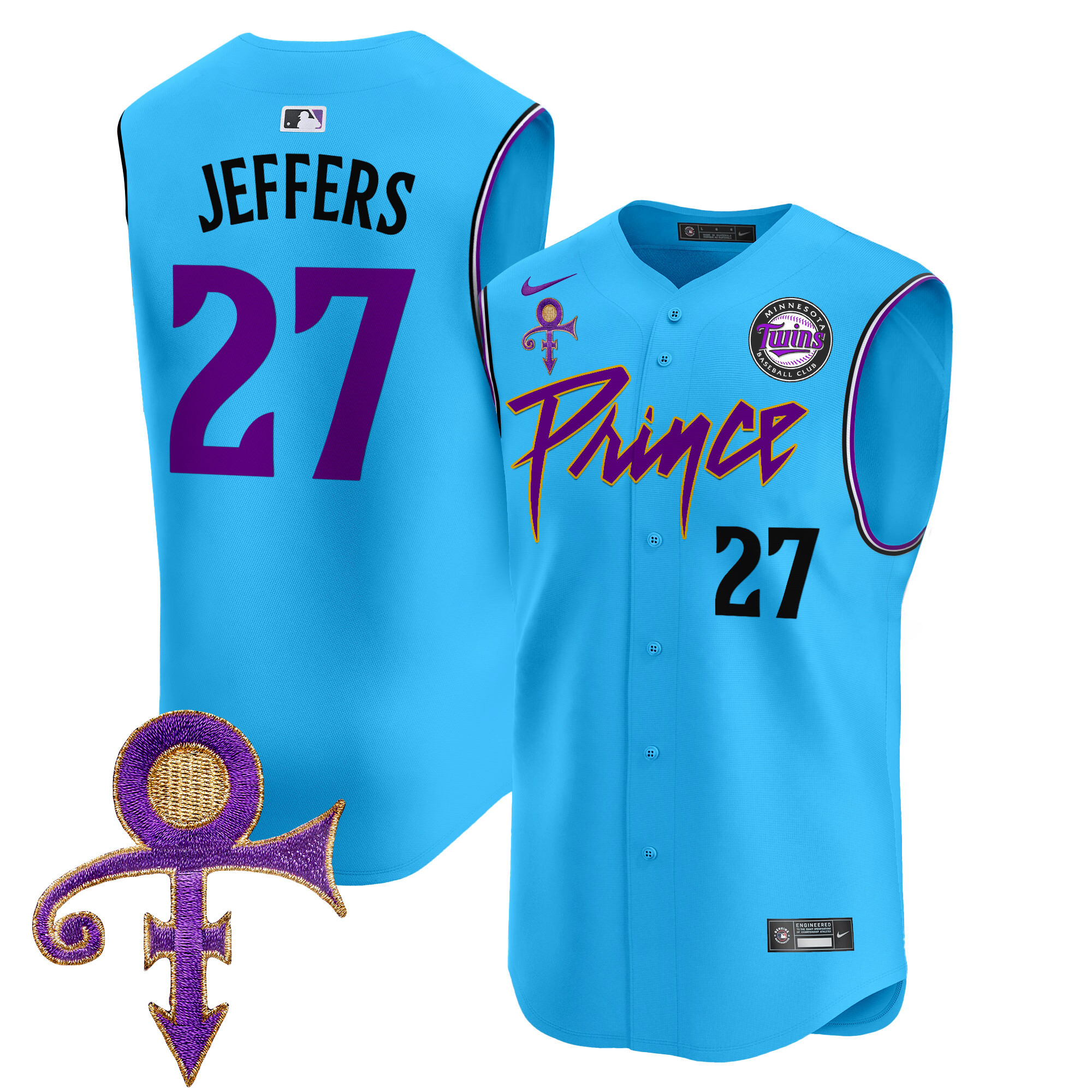 Men's Minnesota Twins Prince Patch Vapor Premier Sleeveless Jersey - All Stitched