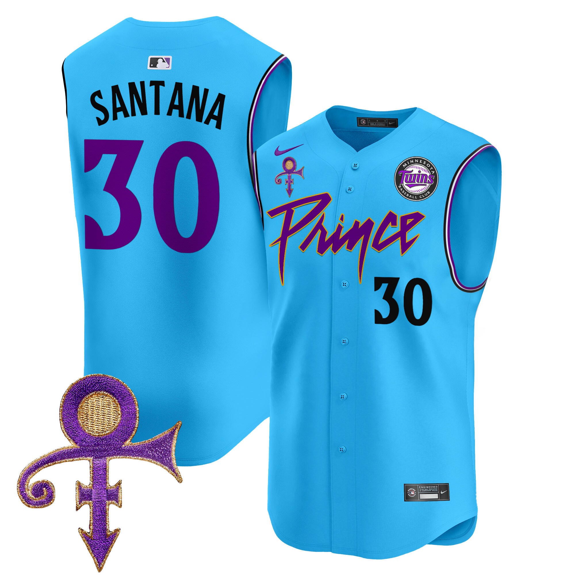 Men's Minnesota Twins Prince Patch Vapor Premier Sleeveless Jersey - All Stitched