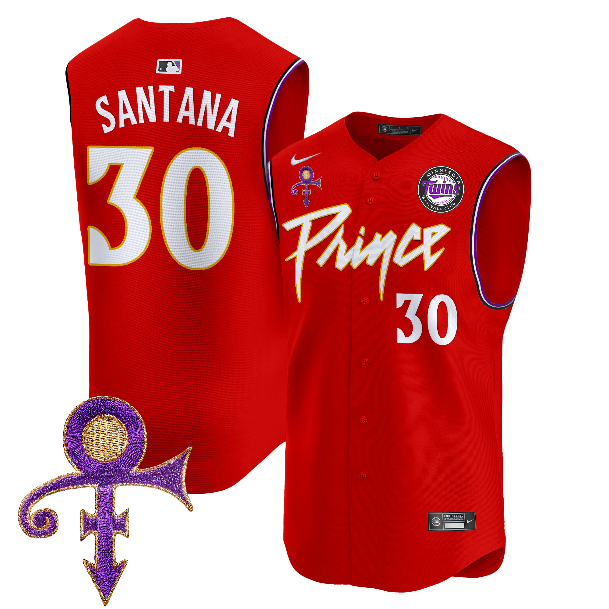 Men's Minnesota Twins Prince Patch Vapor Premier Sleeveless Jersey - All Stitched