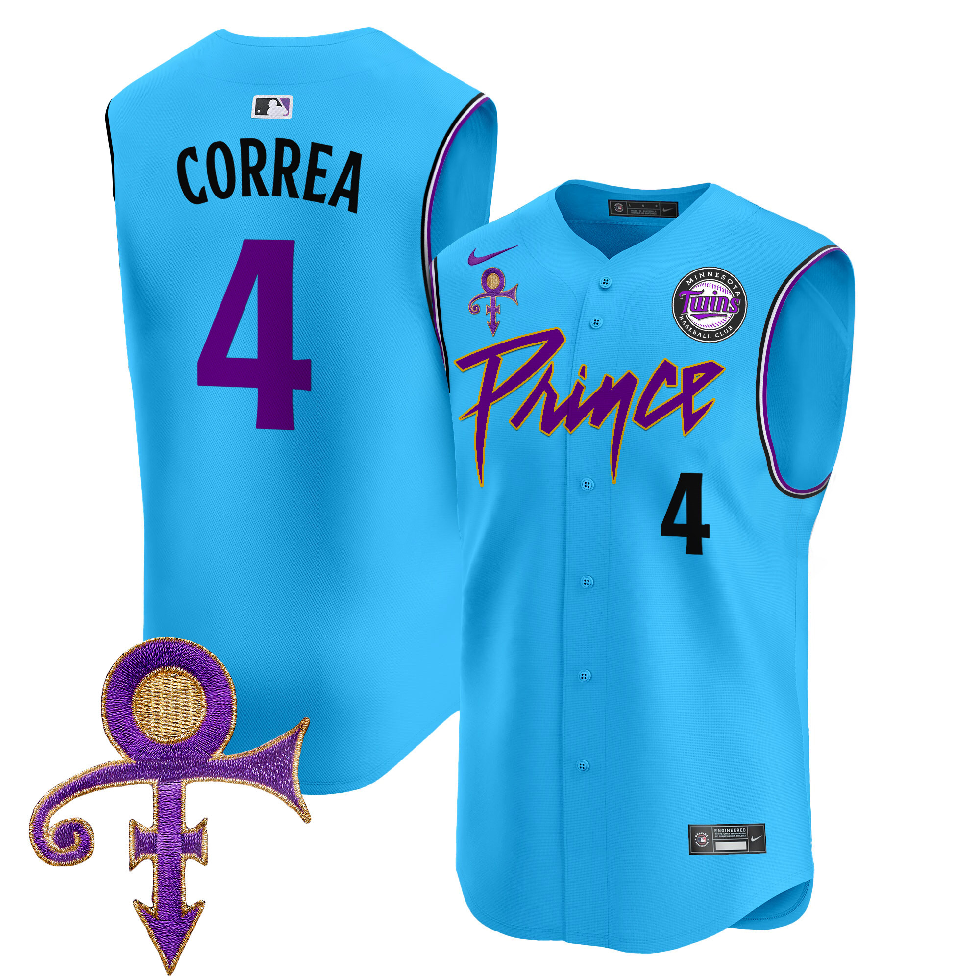 Men's Minnesota Twins Prince Patch Vapor Premier Sleeveless Jersey - All Stitched