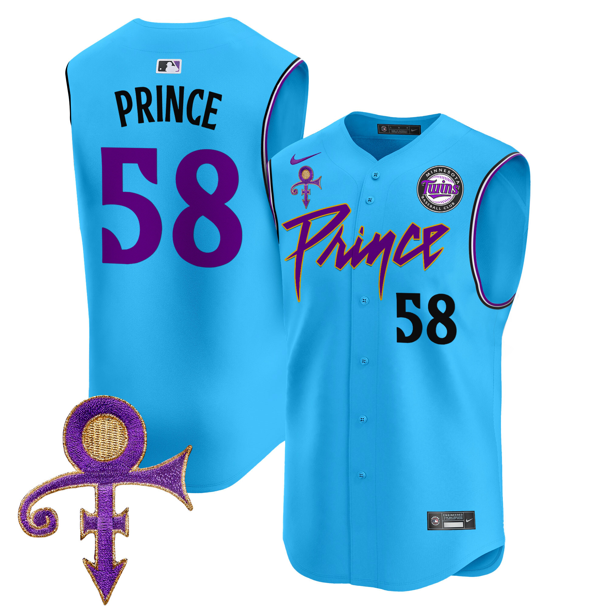 Men's Minnesota Twins Prince Patch Vapor Premier Sleeveless Jersey - All Stitched
