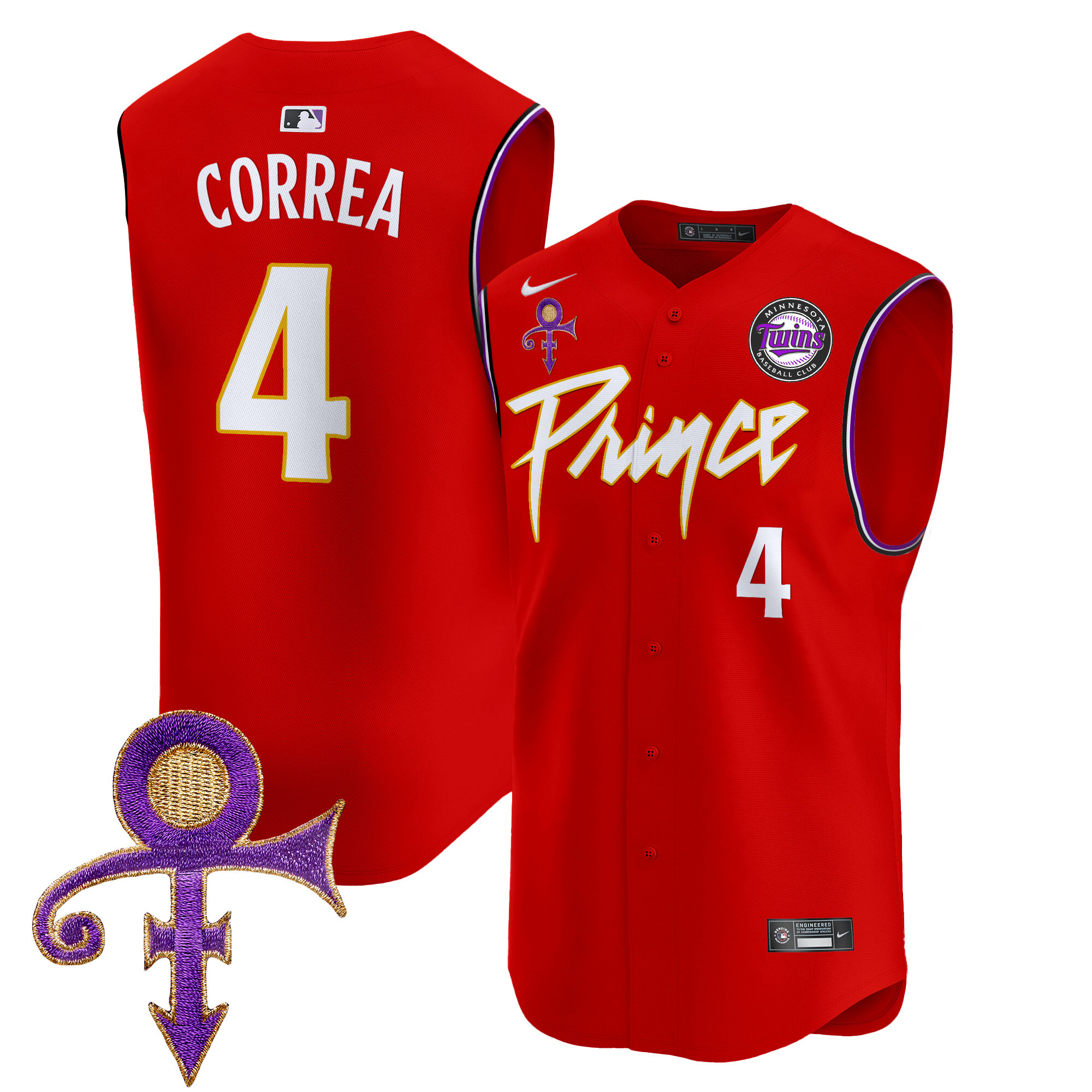 Men's Minnesota Twins Prince Patch Vapor Premier Sleeveless Jersey - All Stitched