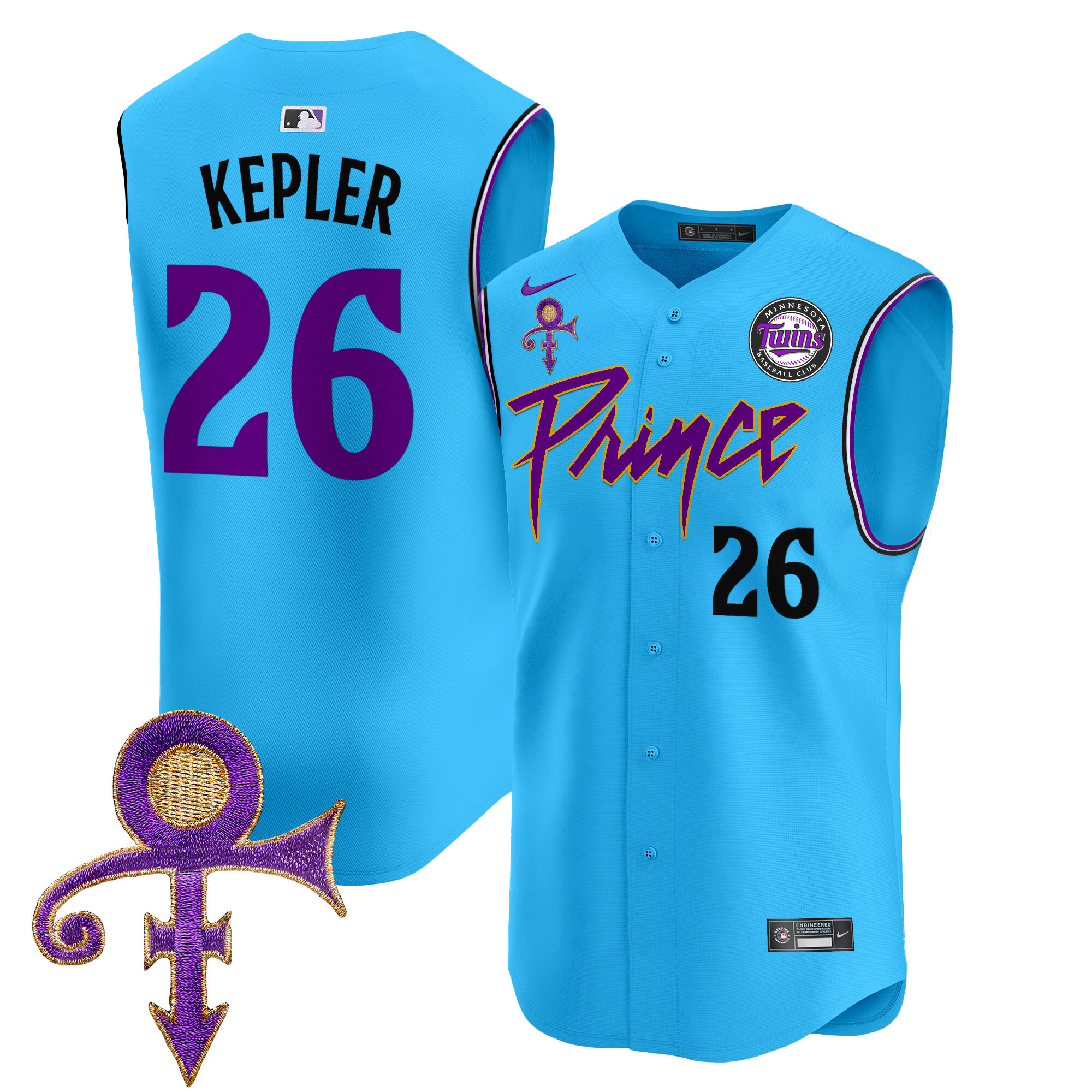 Men's Minnesota Twins Prince Patch Vapor Premier Sleeveless Jersey - All Stitched
