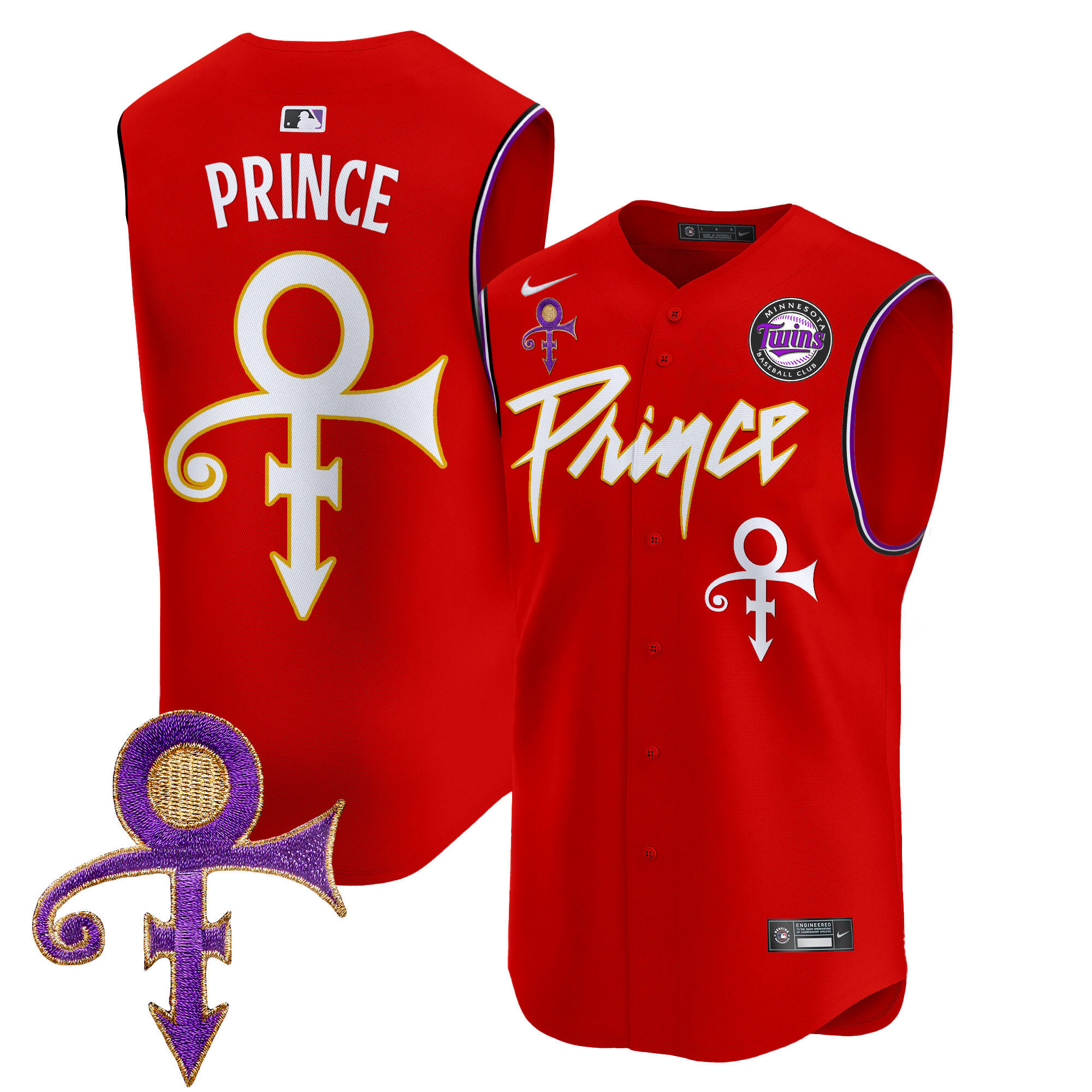Men's Minnesota Twins Prince Patch Vapor Premier Sleeveless Jersey - All Stitched