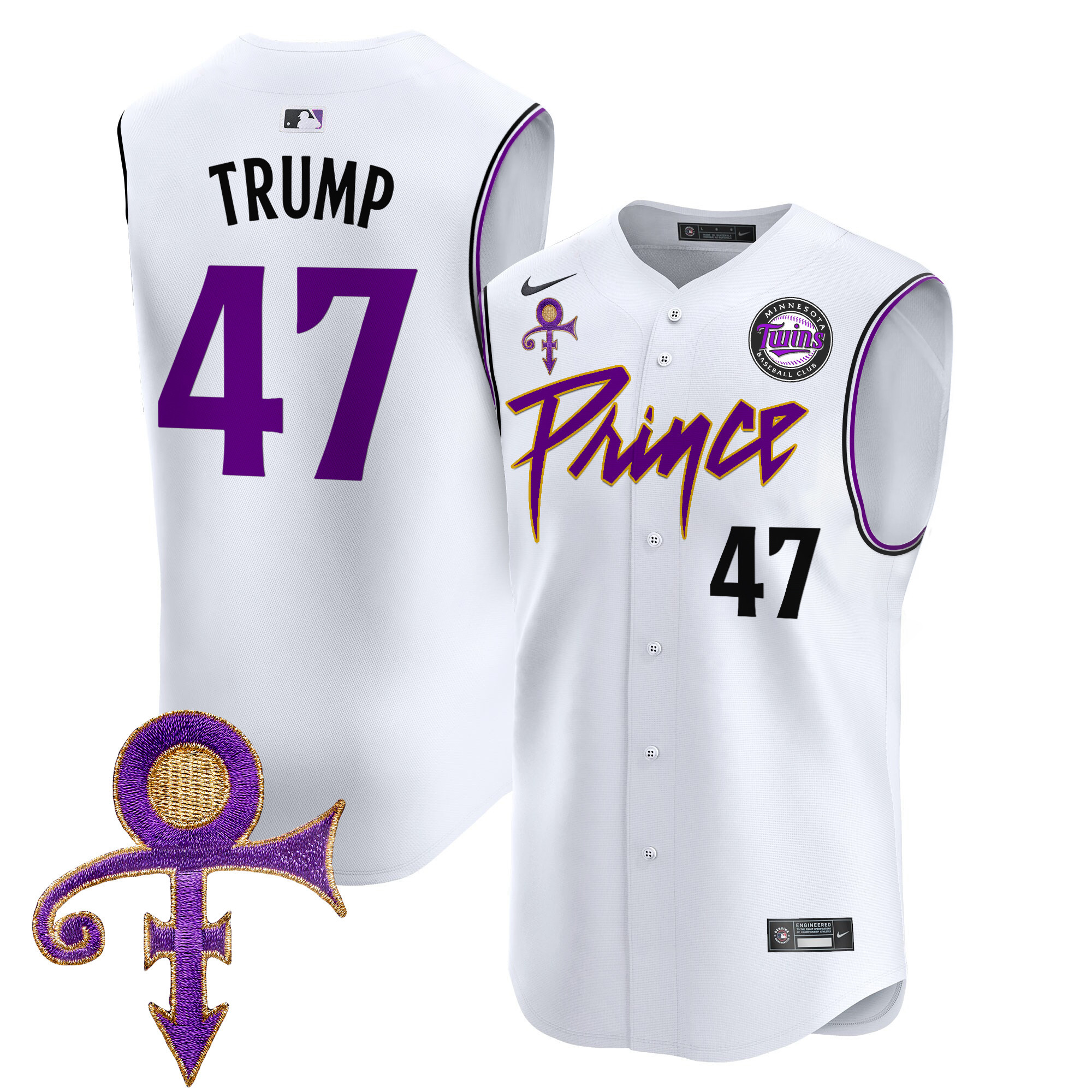 Men's Minnesota Twins Prince Patch Vapor Premier Sleeveless Jersey - All Stitched