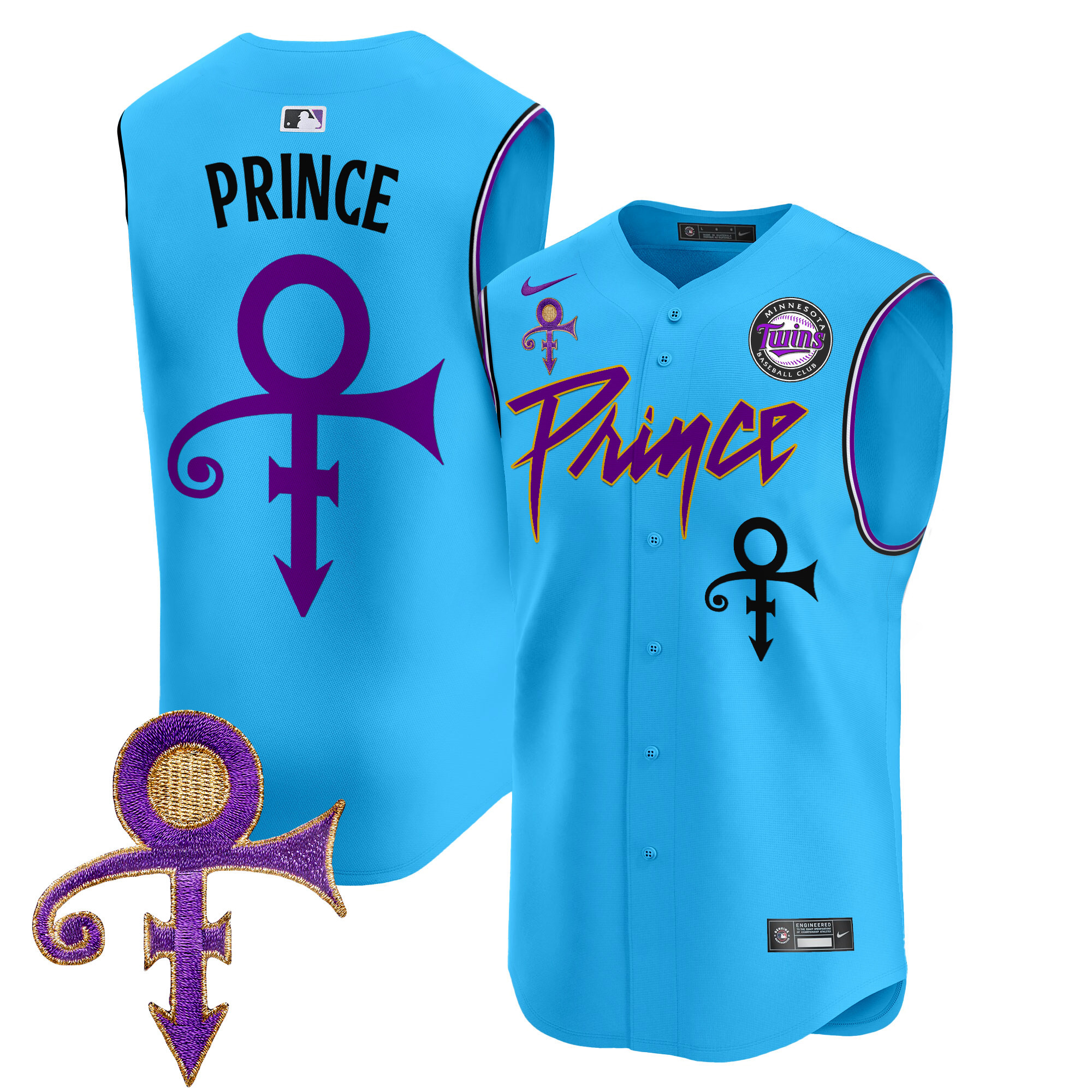 Men's Minnesota Twins Prince Patch Vapor Premier Sleeveless Jersey - All Stitched