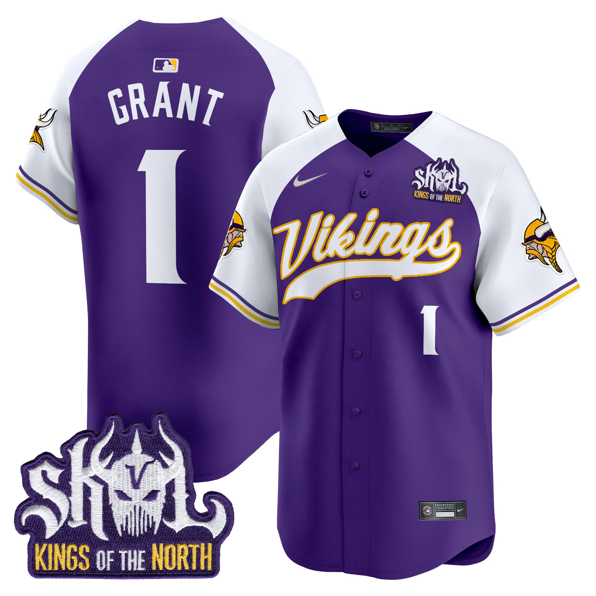 Men's Minnesota Vikings Kings Of The North Patch Vapor Premier Limited Jersey - All Stitched