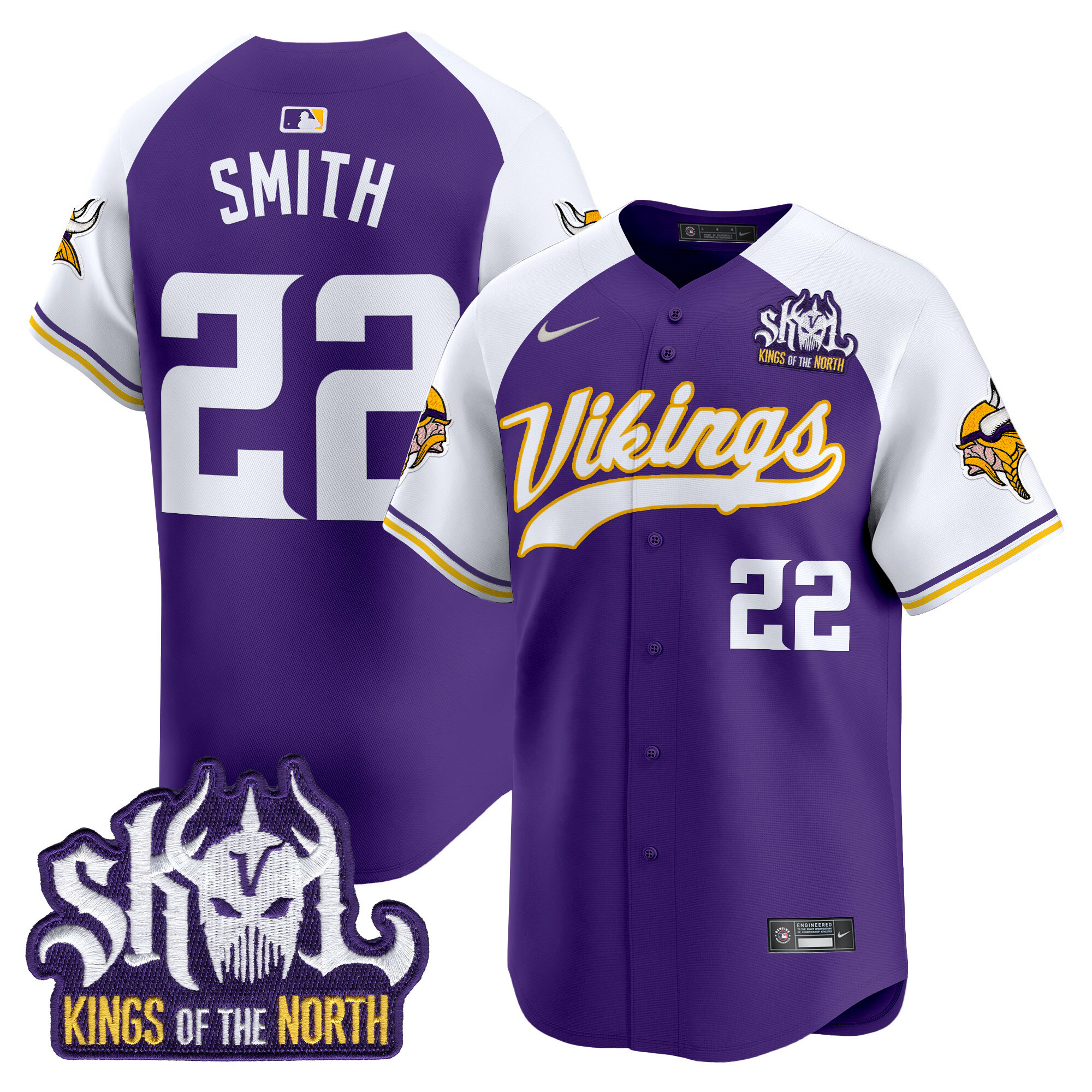 Men's Minnesota Vikings Kings Of The North Patch Vapor Premier Limited Jersey - All Stitched