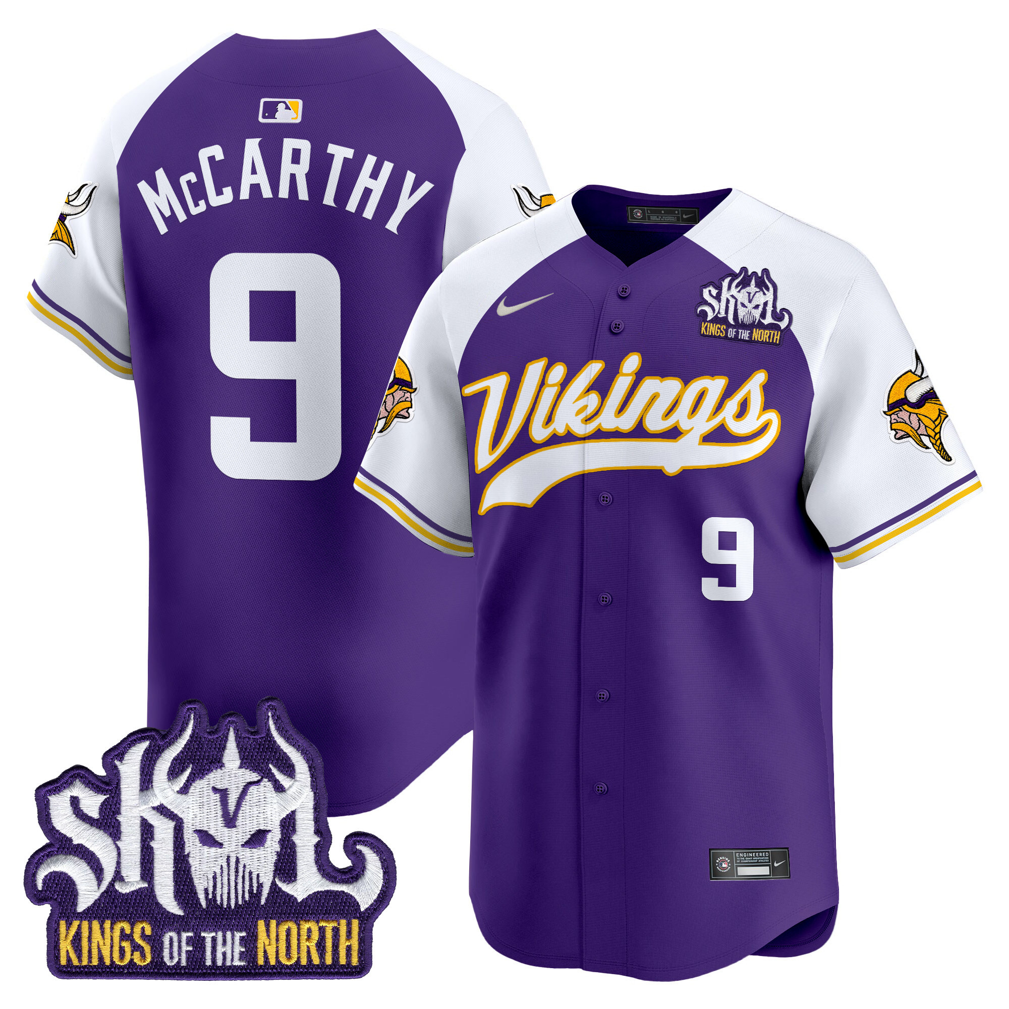 Men's Minnesota Vikings Kings Of The North Patch Vapor Premier Limited Jersey - All Stitched