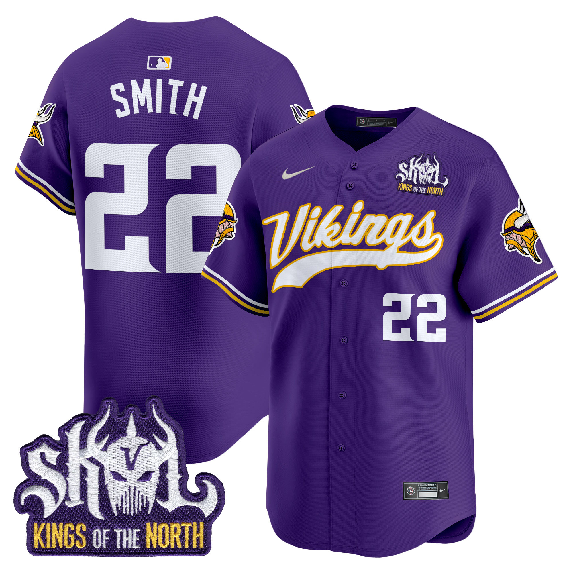 Men's Minnesota Vikings Kings Of The North Patch Vapor Premier Limited Jersey - All Stitched