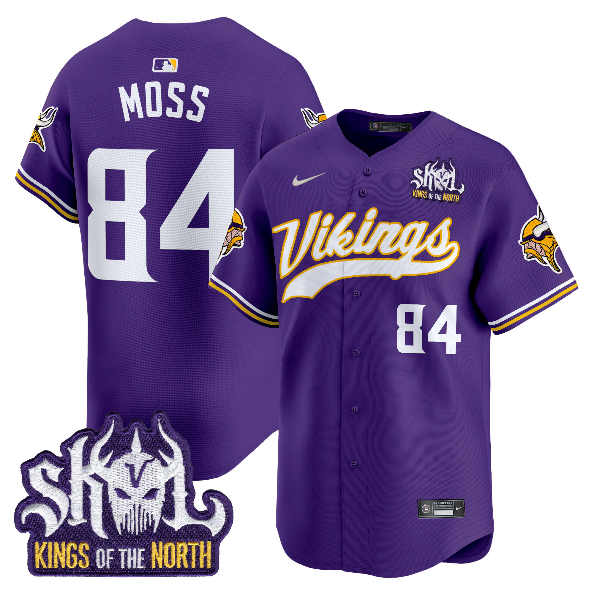 Men's Minnesota Vikings Kings Of The North Patch Vapor Premier Limited Jersey - All Stitched