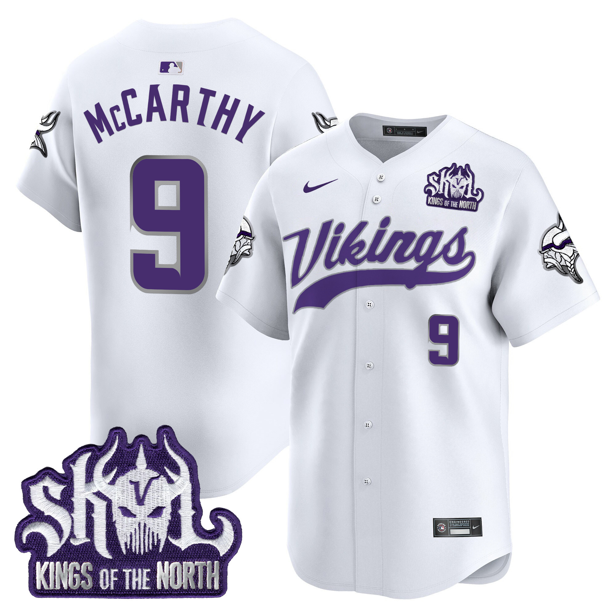 Men's Minnesota Vikings Kings Of The North Patch Vapor Premier Limited Jersey - All Stitched