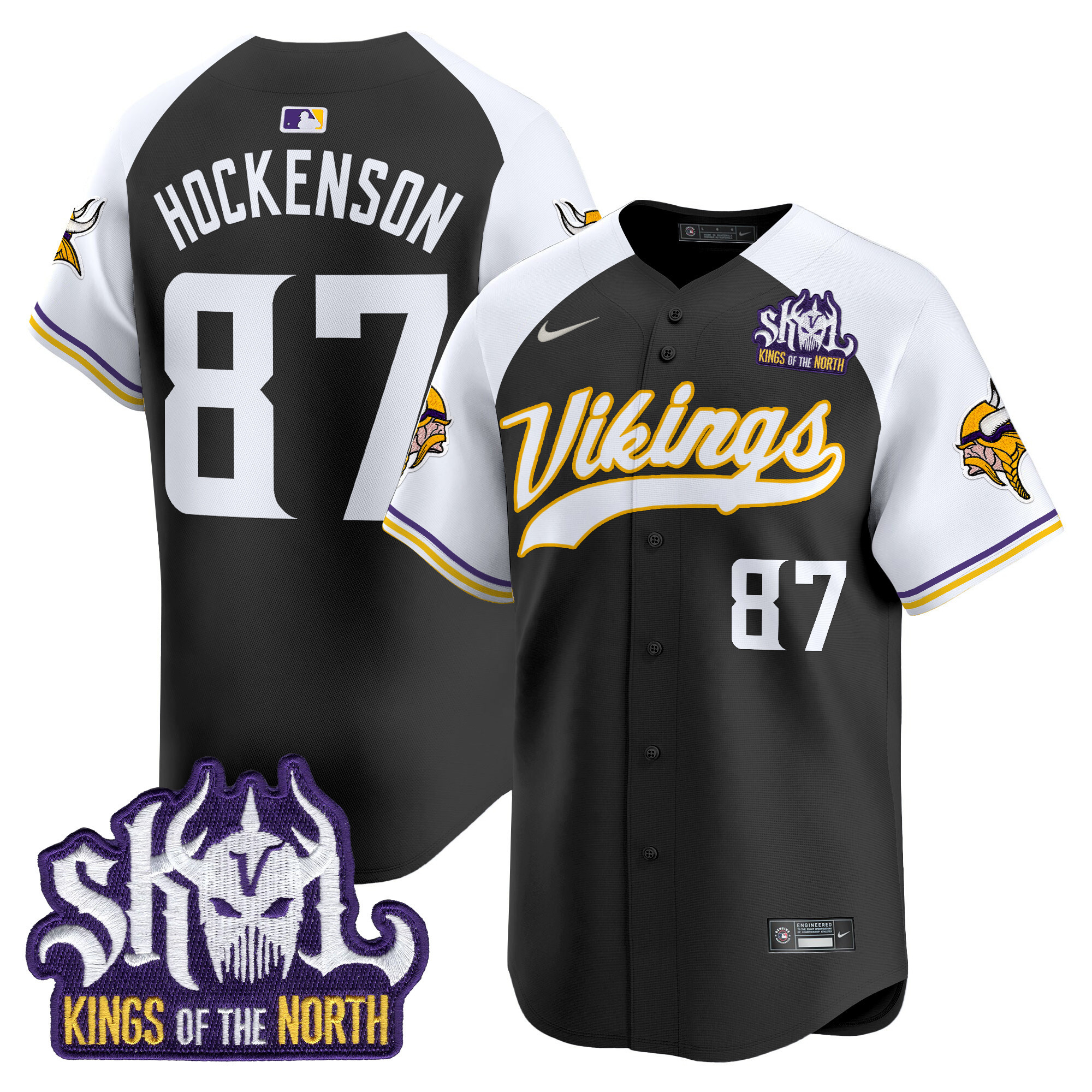 Men's Minnesota Vikings Kings Of The North Patch Vapor Premier Limited Jersey - All Stitched