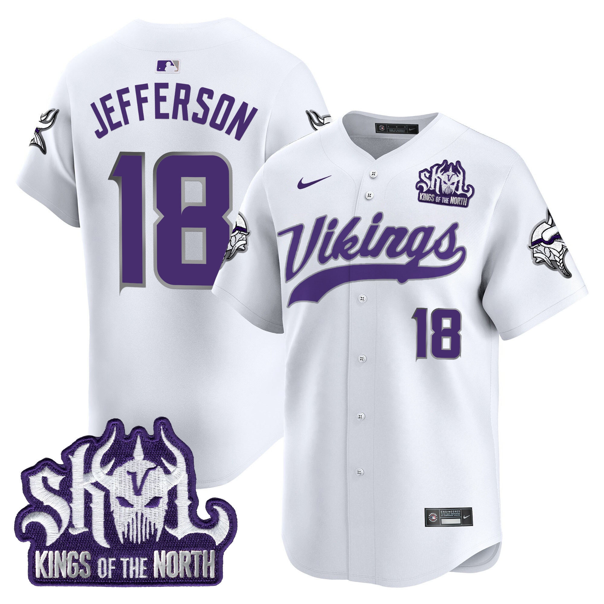 Men's Minnesota Vikings Kings Of The North Patch Vapor Premier Limited Jersey - All Stitched