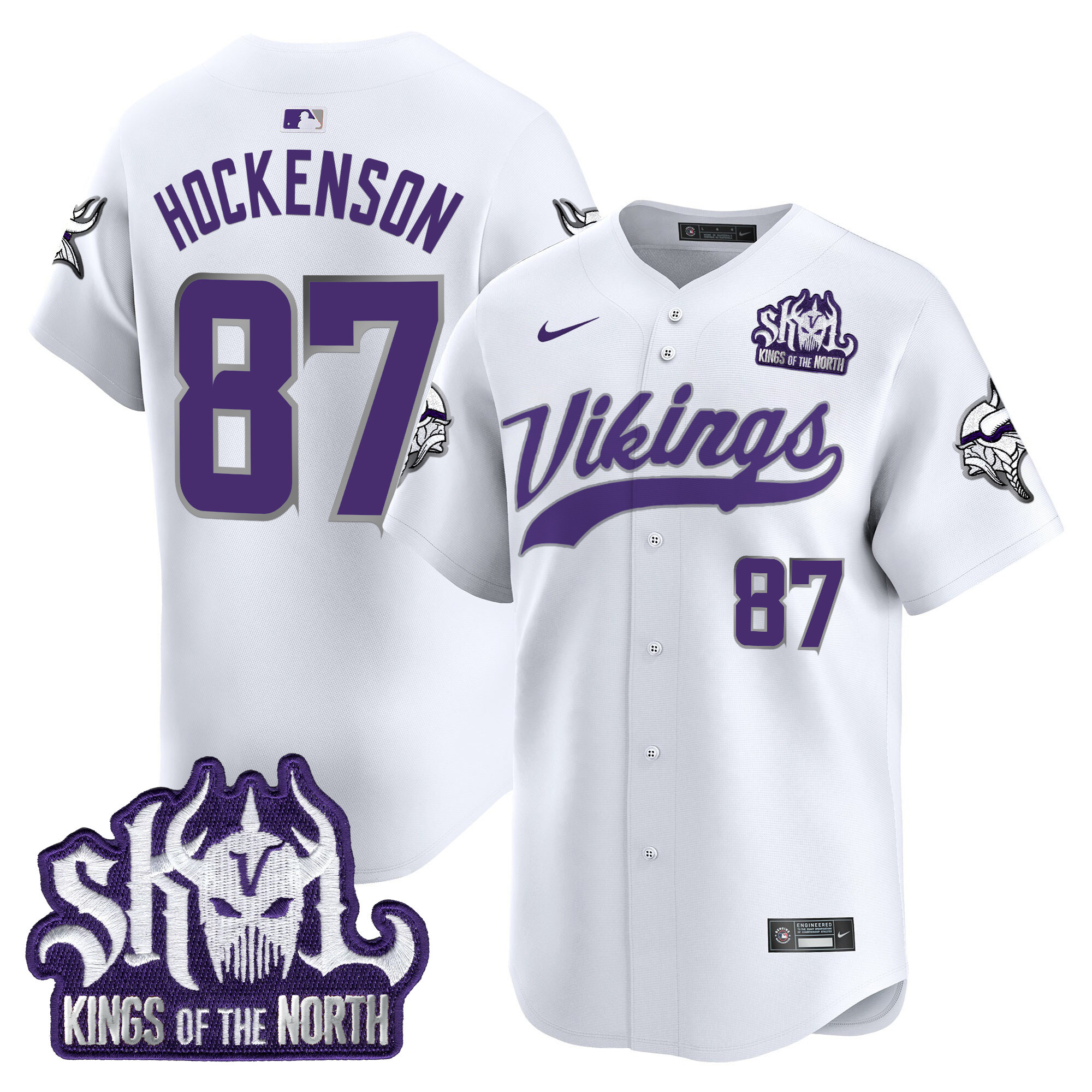Men's Minnesota Vikings Kings Of The North Patch Vapor Premier Limited Jersey - All Stitched