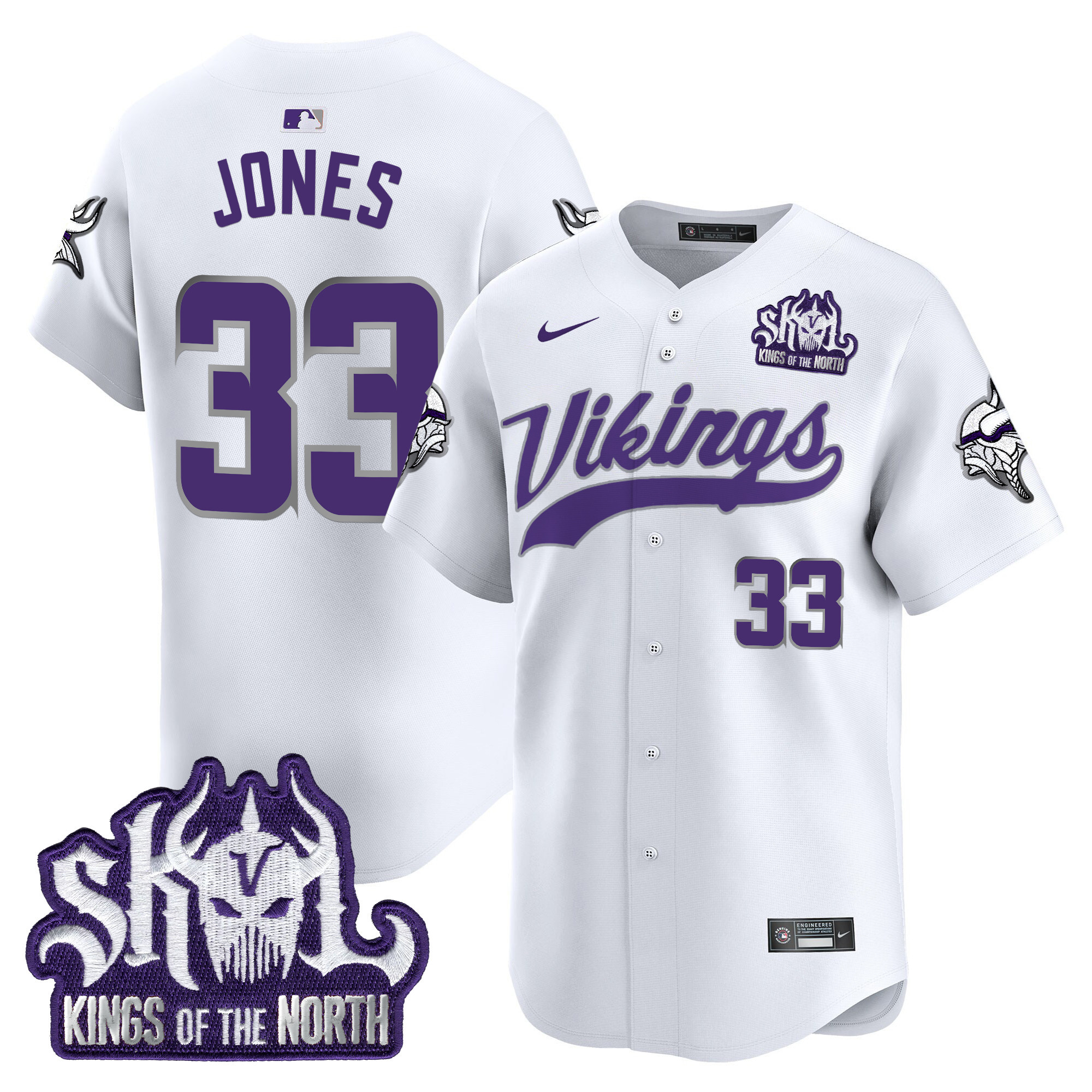 Men's Minnesota Vikings Kings Of The North Patch Vapor Premier Limited Jersey - All Stitched