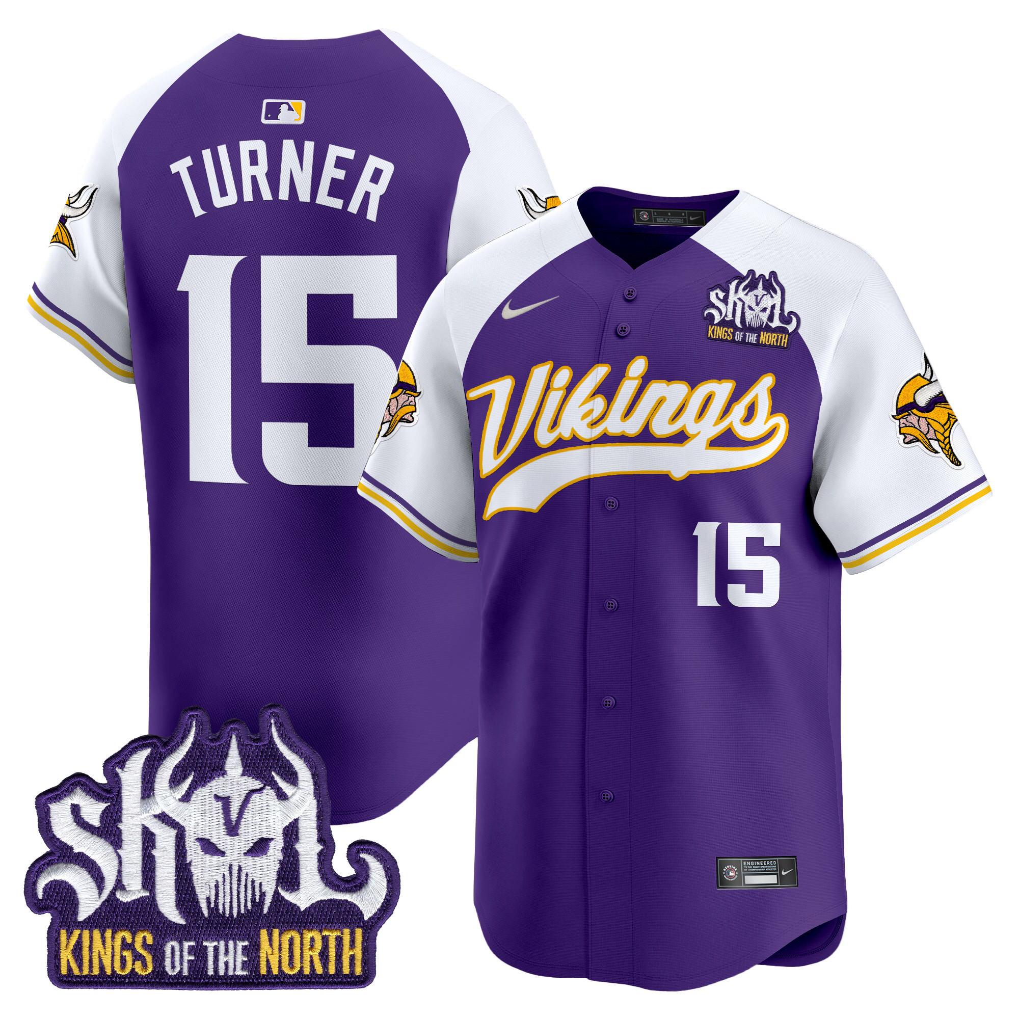Men's Minnesota Vikings Kings Of The North Patch Vapor Premier Limited Jersey - All Stitched