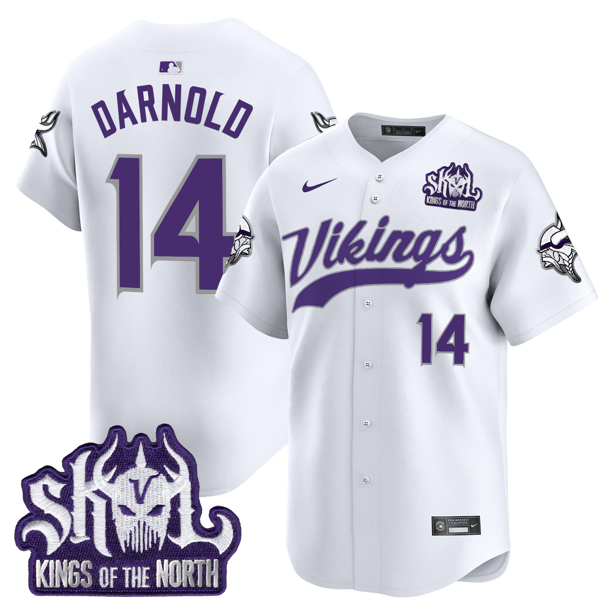Men's Minnesota Vikings Kings Of The North Patch Vapor Premier Limited Jersey - All Stitched