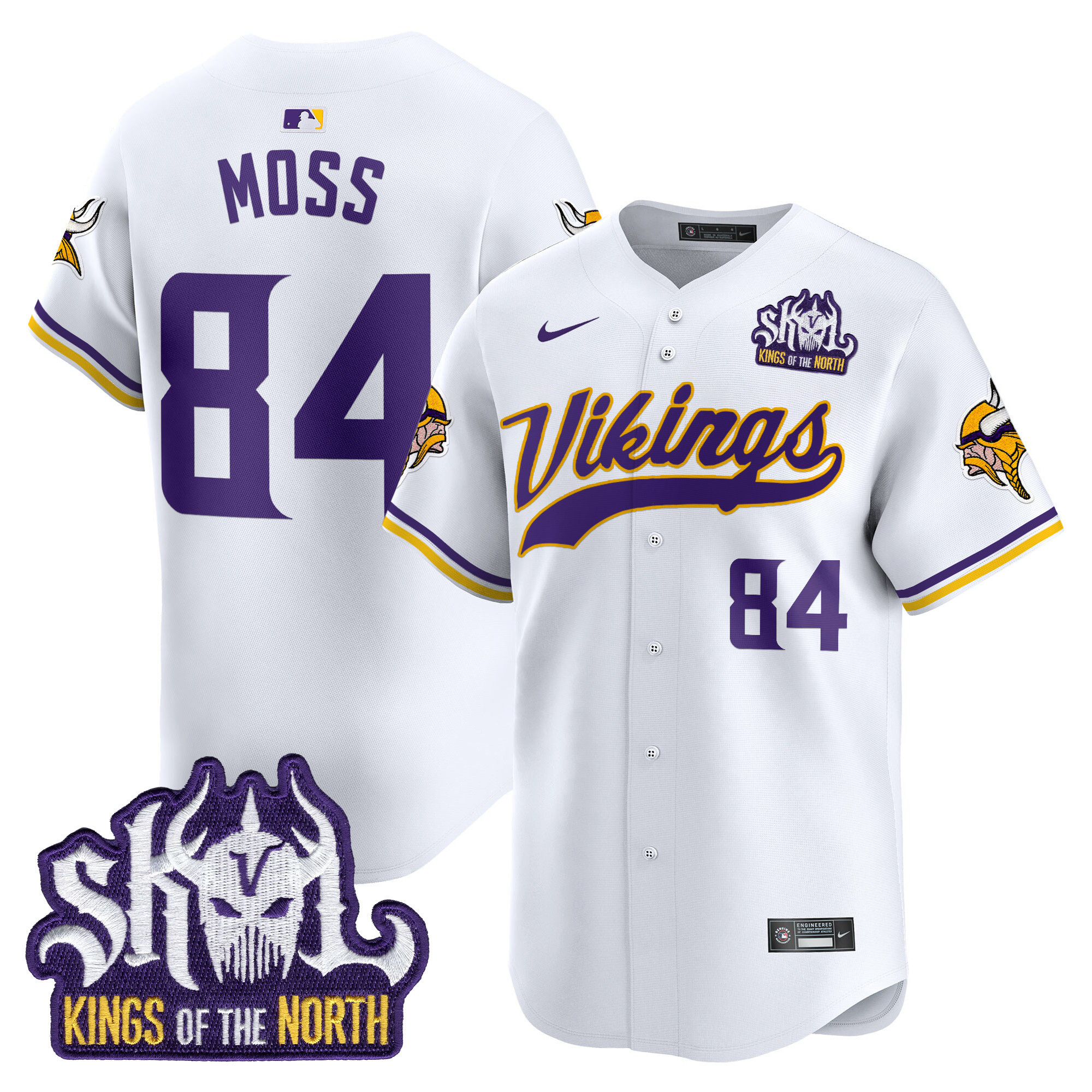 Men's Minnesota Vikings Kings Of The North Patch Vapor Premier Limited Jersey - All Stitched