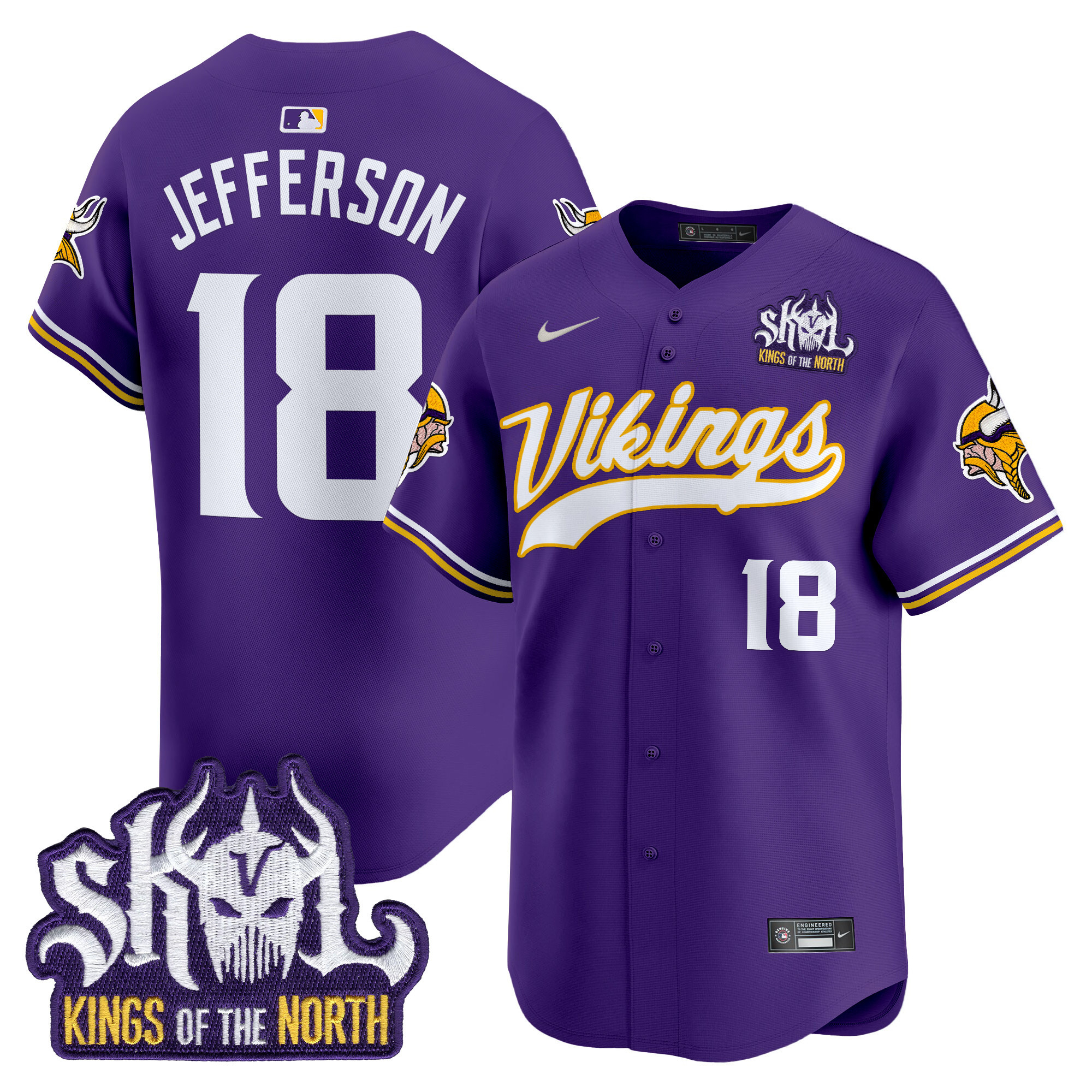 Men's Minnesota Vikings Kings Of The North Patch Vapor Premier Limited Jersey - All Stitched