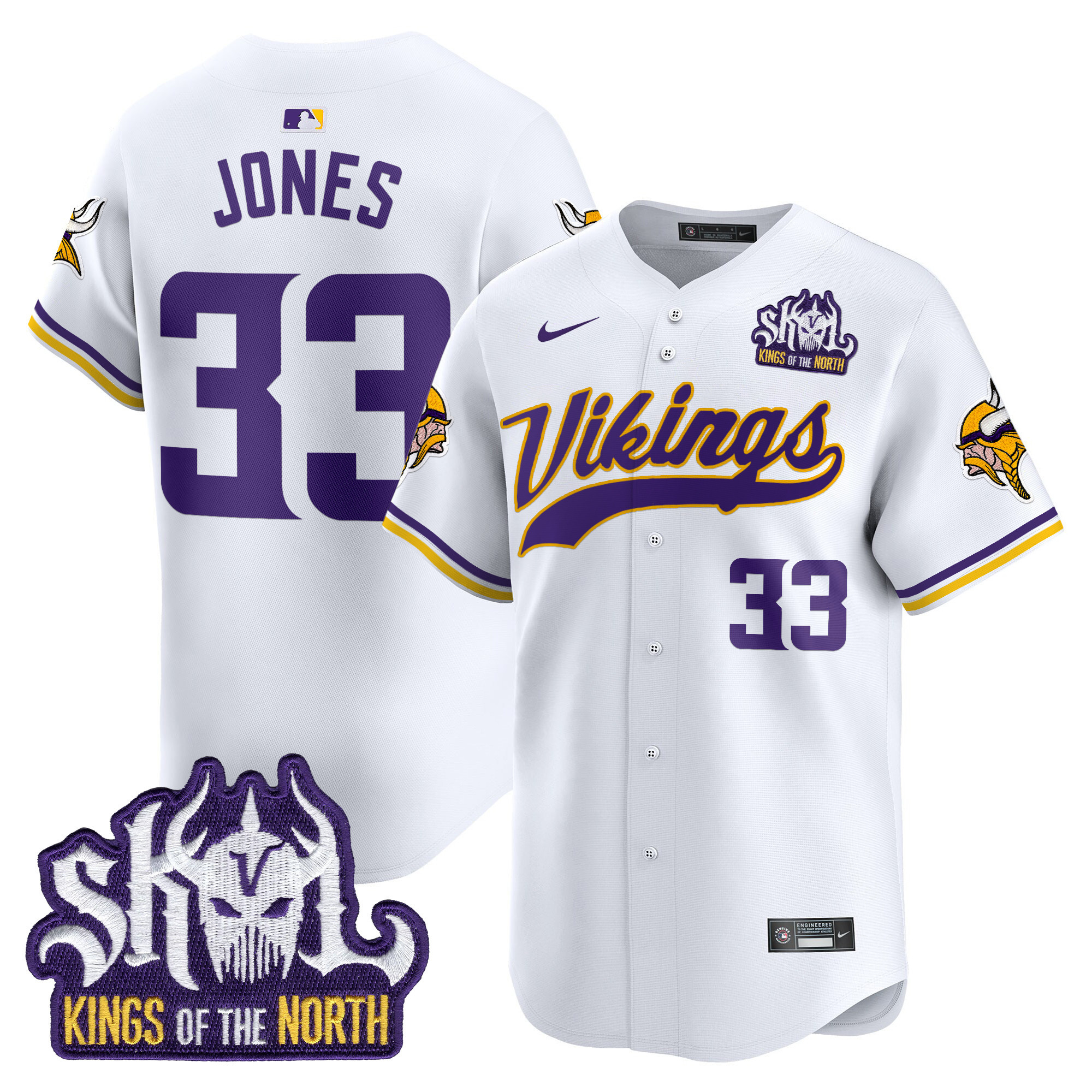 Men's Minnesota Vikings Kings Of The North Patch Vapor Premier Limited Jersey - All Stitched