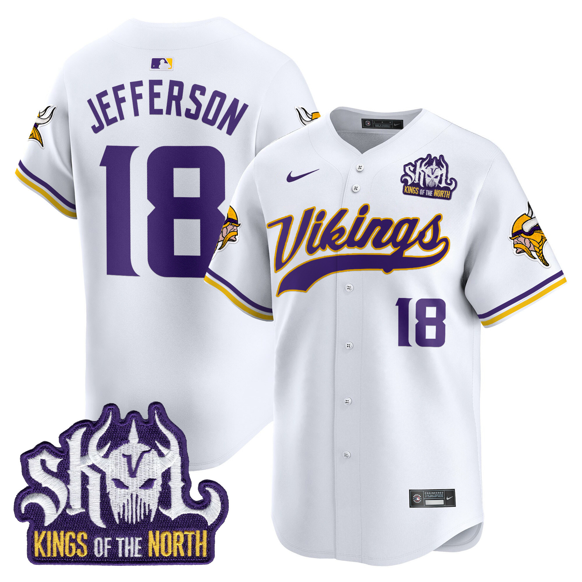Men's Minnesota Vikings Kings Of The North Patch Vapor Premier Limited Jersey - All Stitched
