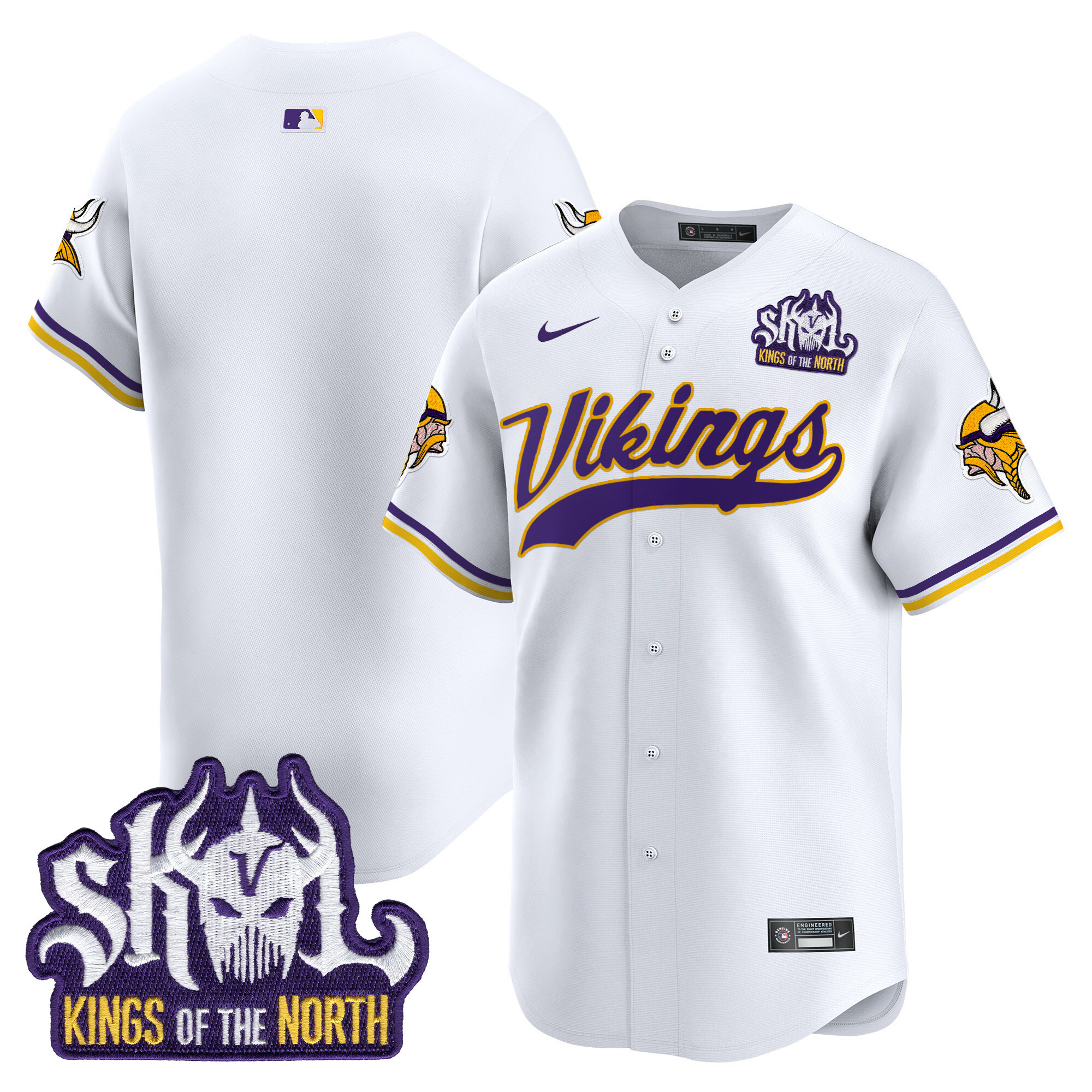 Men's Minnesota Vikings Kings Of The North Patch Vapor Premier Limited Jersey - All Stitched