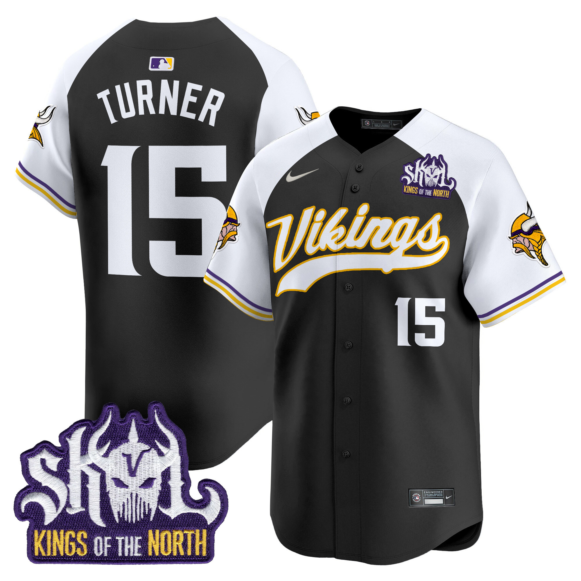 Men's Minnesota Vikings Kings Of The North Patch Vapor Premier Limited Jersey - All Stitched