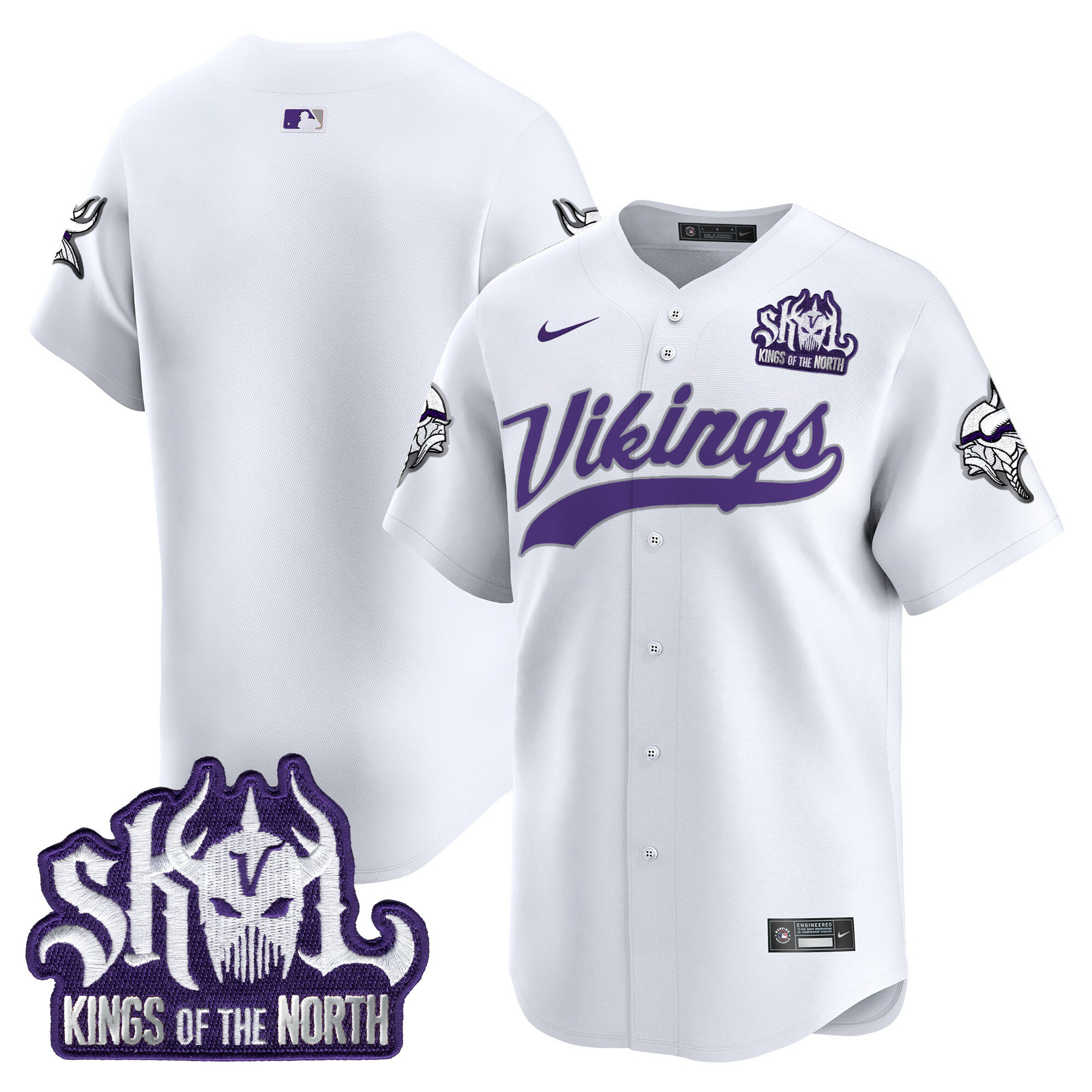 Men's Minnesota Vikings Kings Of The North Patch Vapor Premier Limited Jersey - All Stitched