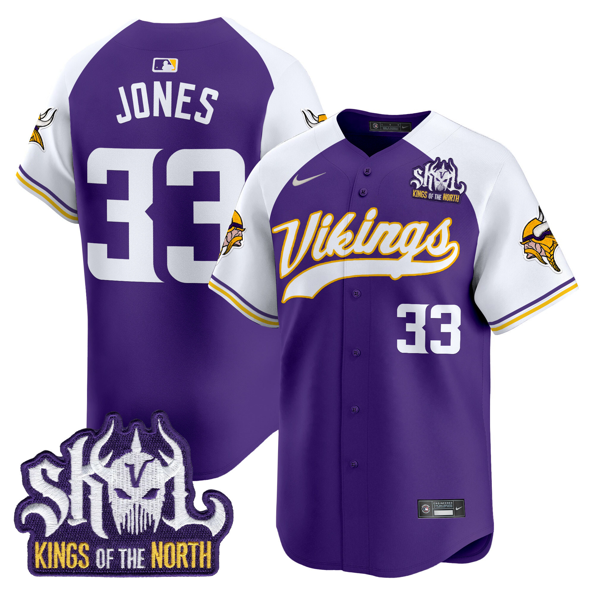 Men's Minnesota Vikings Kings Of The North Patch Vapor Premier Limited Jersey - All Stitched