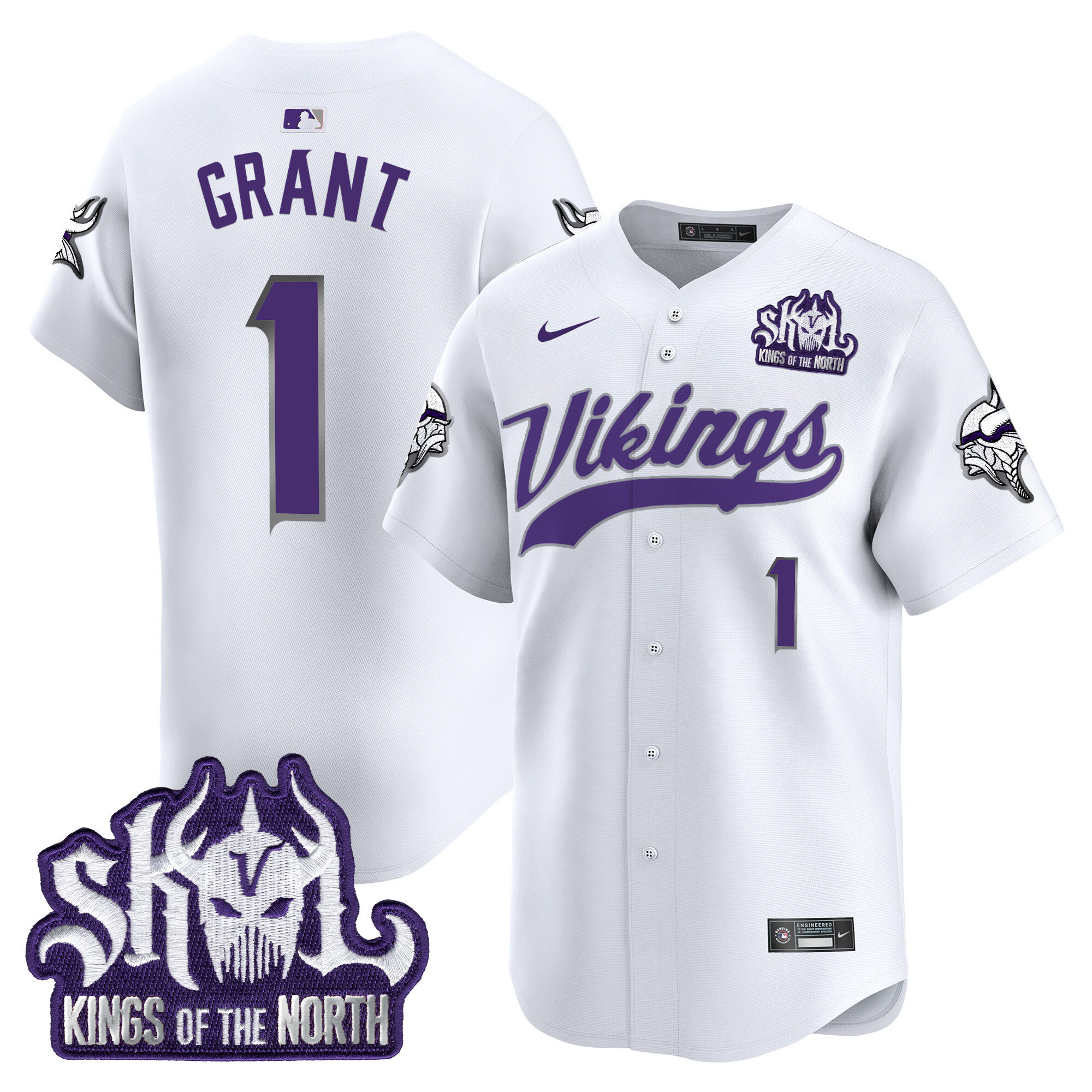 Men's Minnesota Vikings Kings Of The North Patch Vapor Premier Limited Jersey - All Stitched